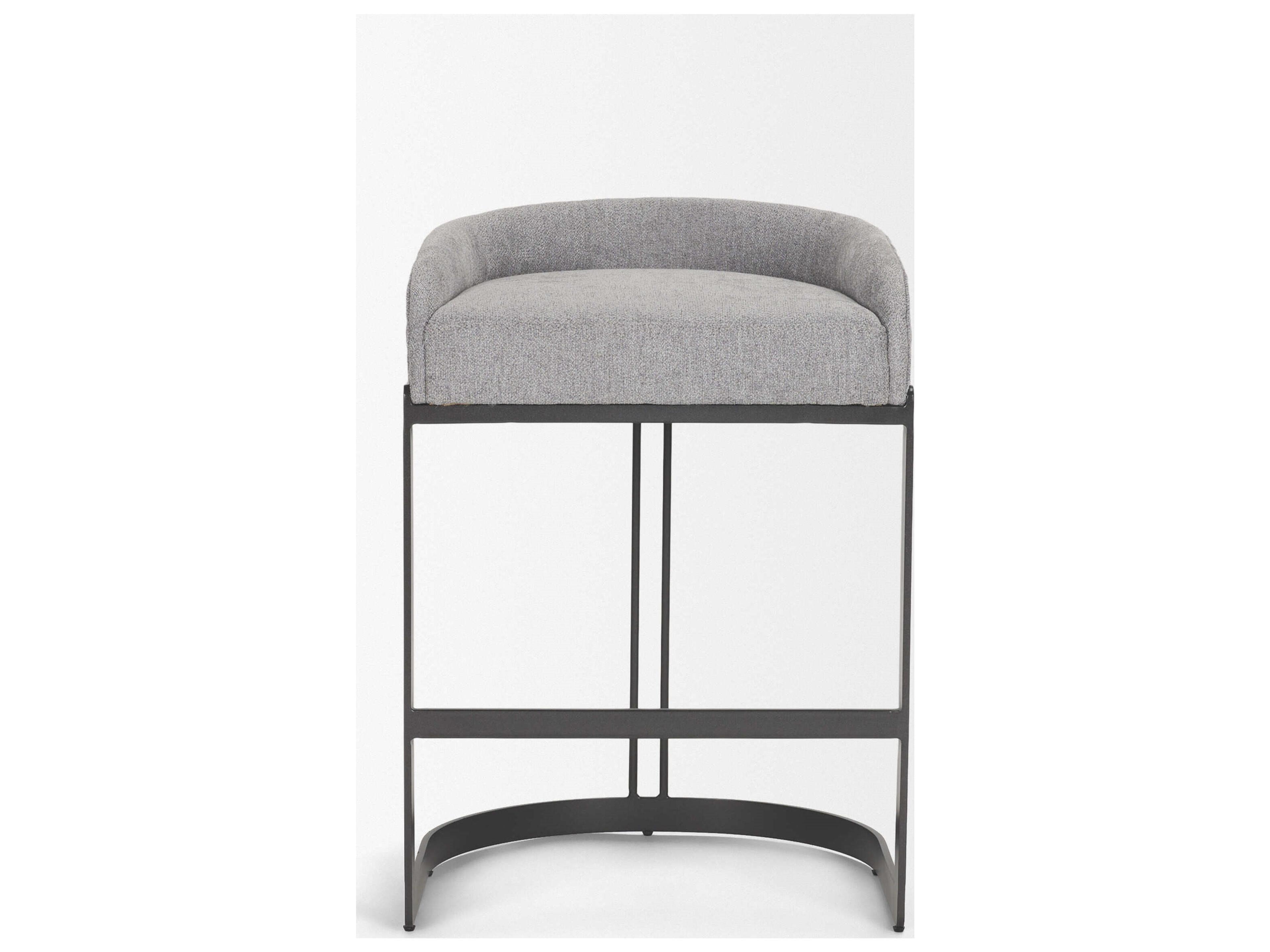 Mercana Hollyfield II Gray Fabric Seat W/ Gray Metal Base Counter Stool
