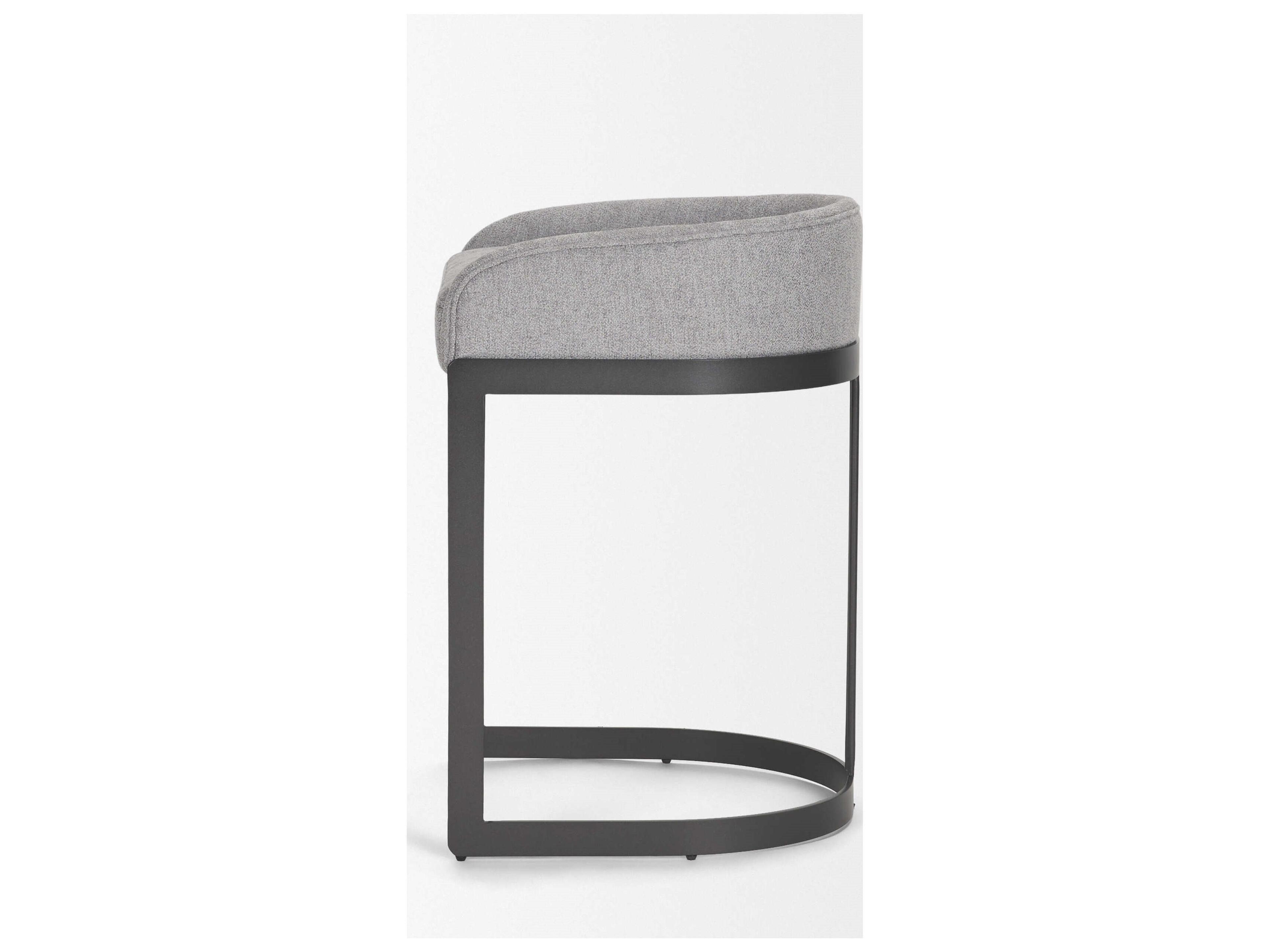 Mercana Hollyfield II Gray Fabric Seat W/ Gray Metal Base Counter Stool