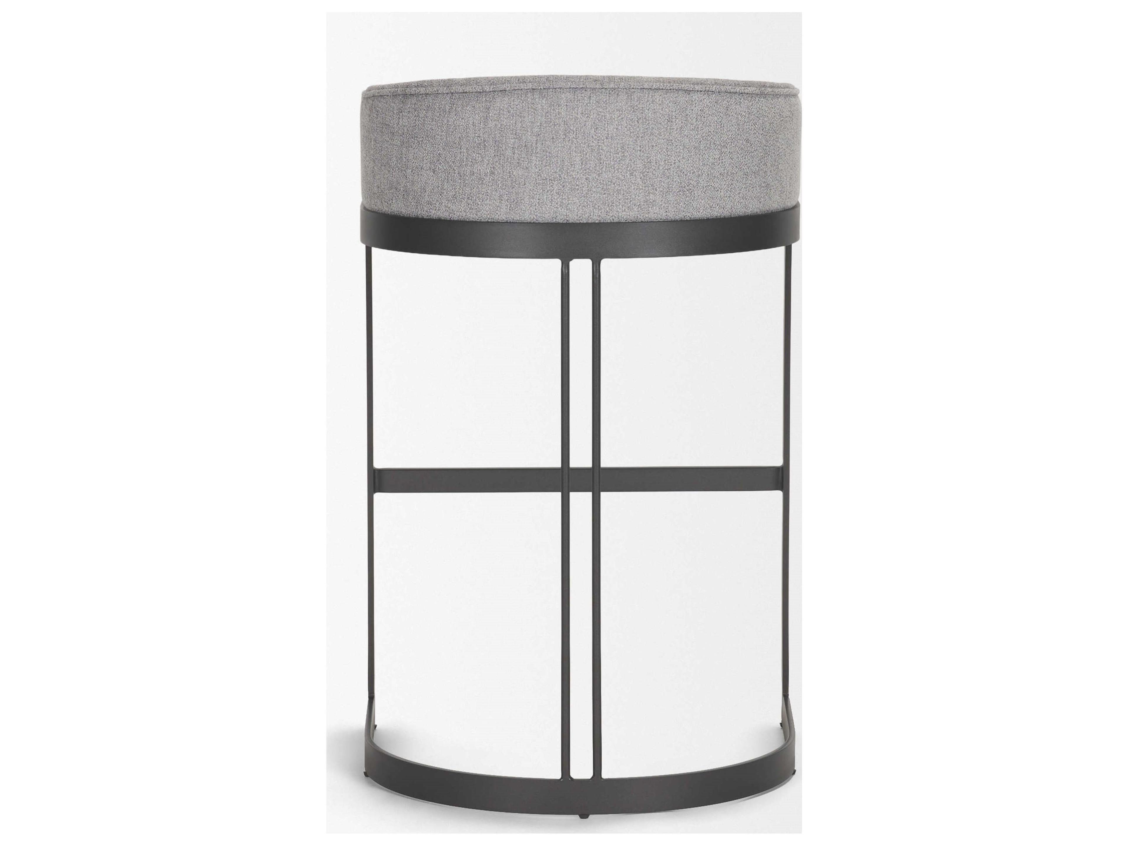 Mercana Hollyfield II Gray Fabric Seat W/ Gray Metal Base Bar Stool