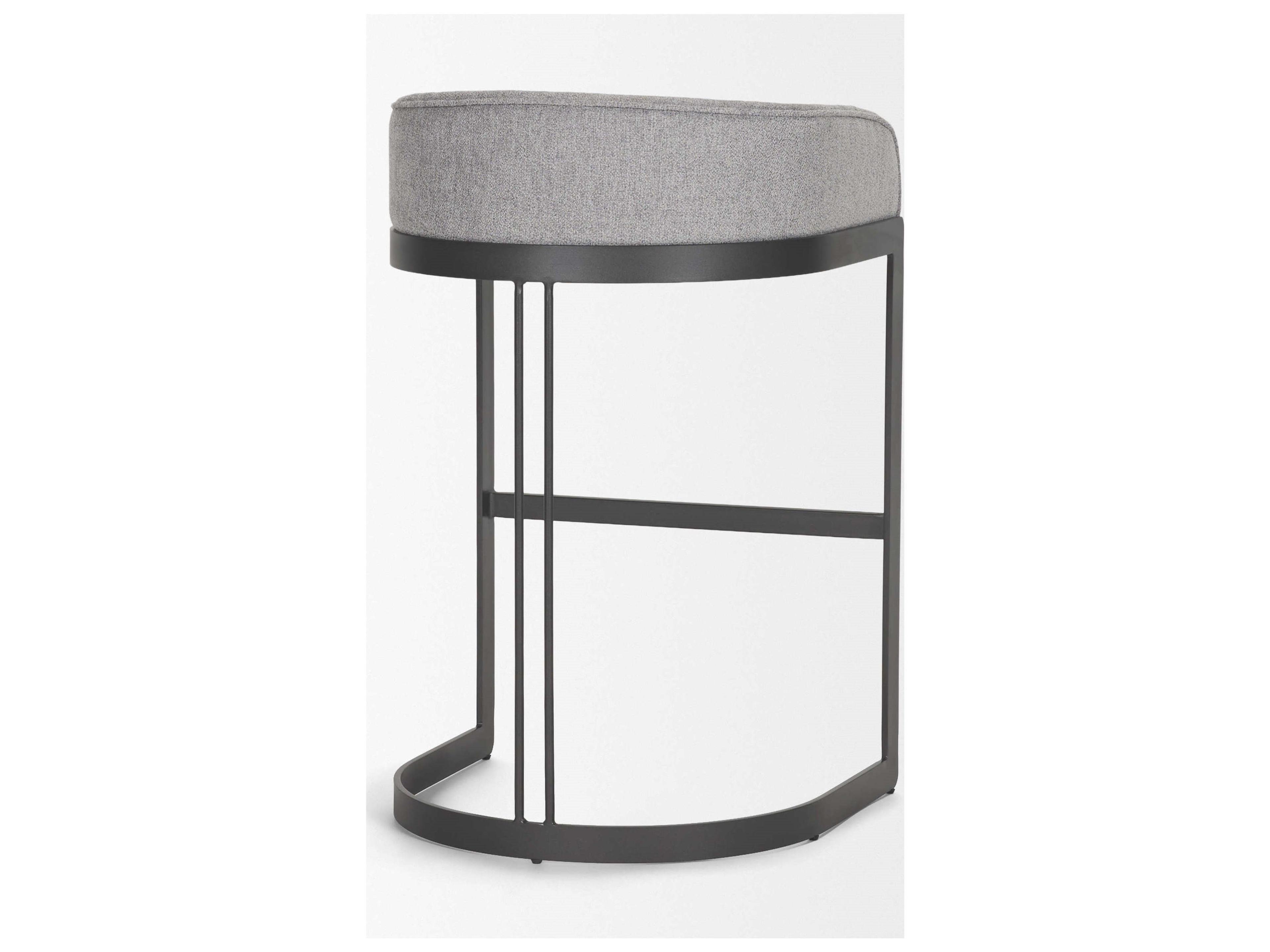 Mercana Hollyfield II Gray Fabric Seat W/ Gray Metal Base Bar Stool