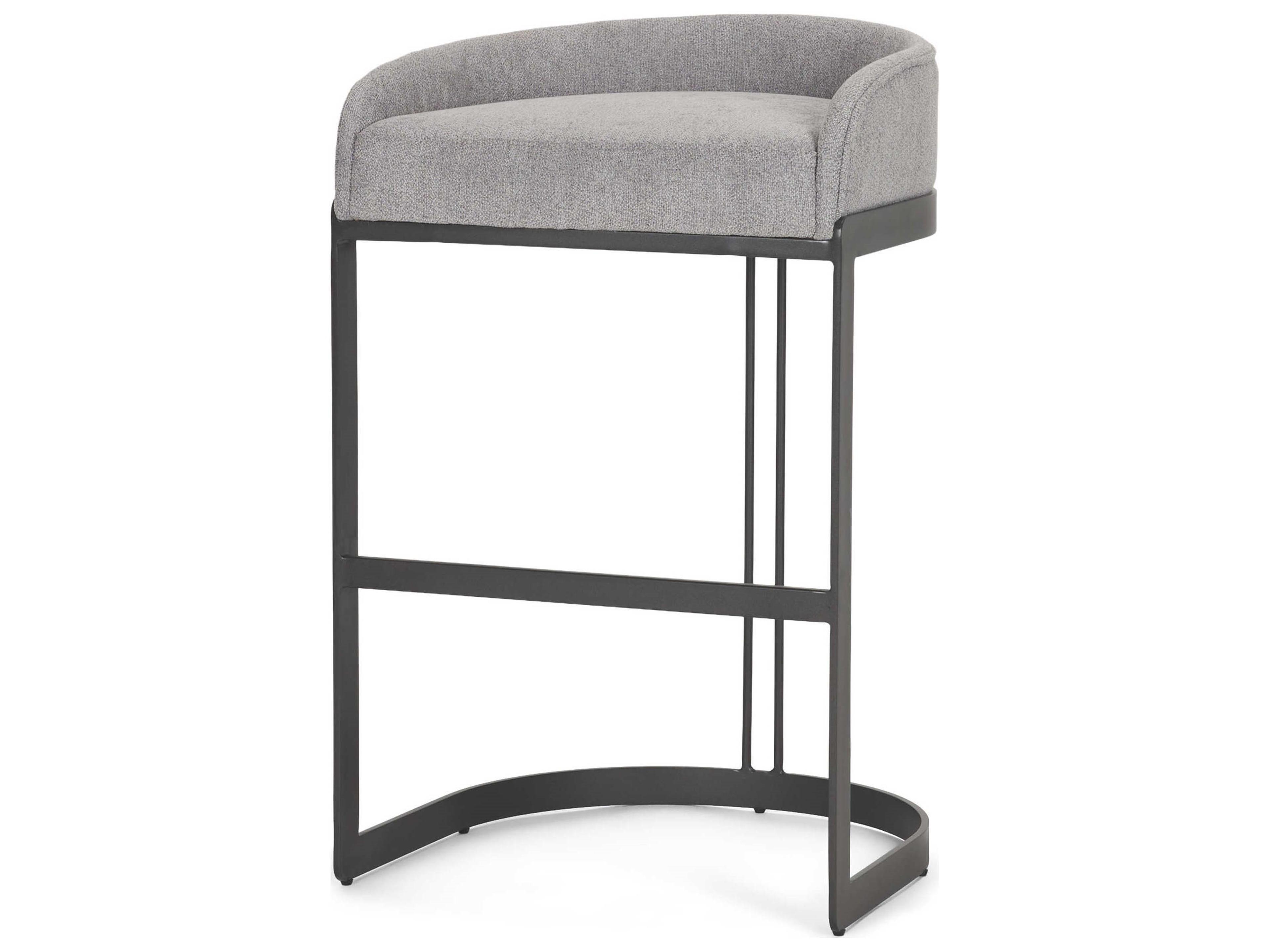 Hollyfield II Gray Fabric Seat W/ Gray Metal Base Bar Stool