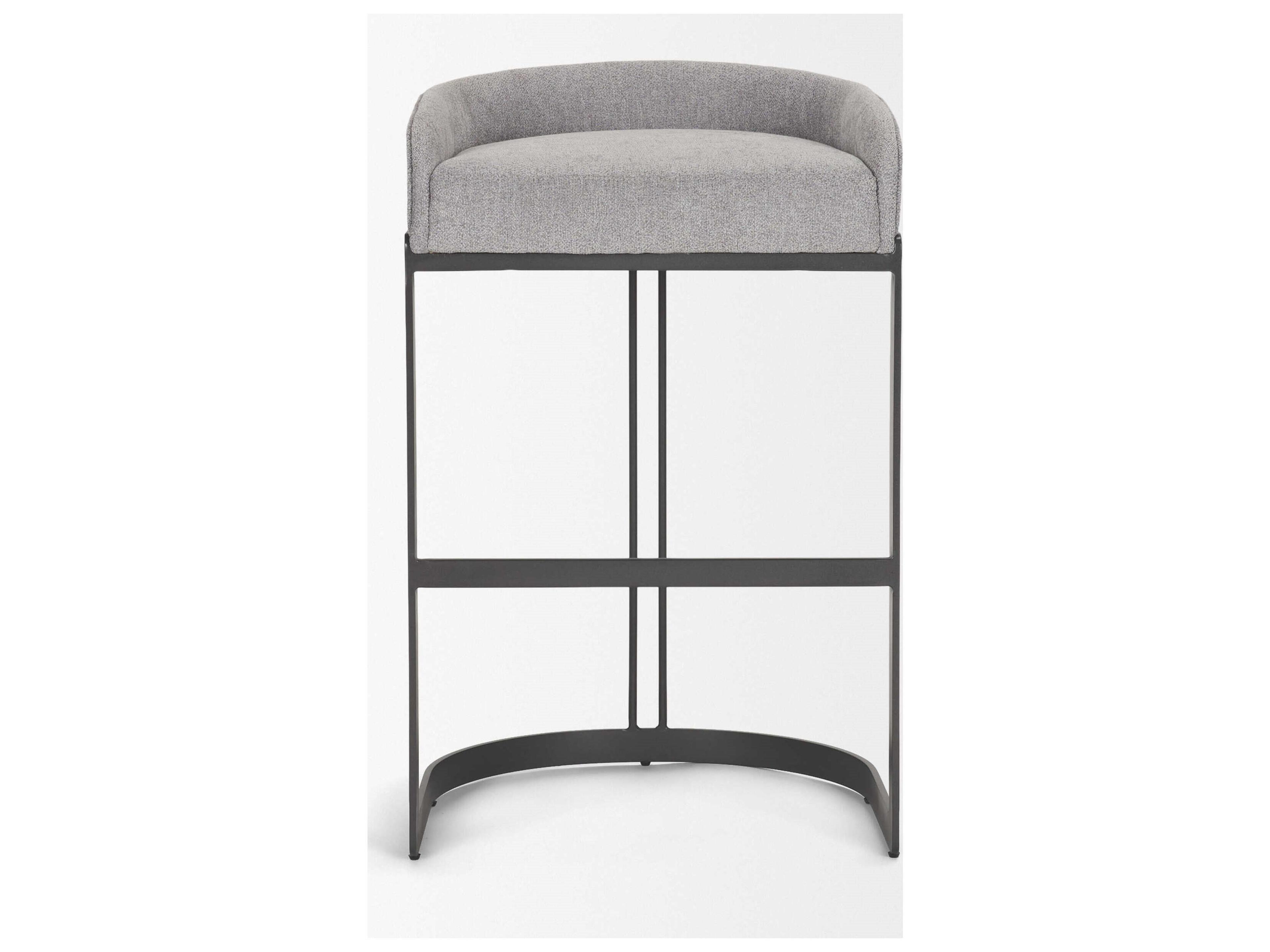 Mercana Hollyfield II Gray Fabric Seat W/ Gray Metal Base Bar Stool