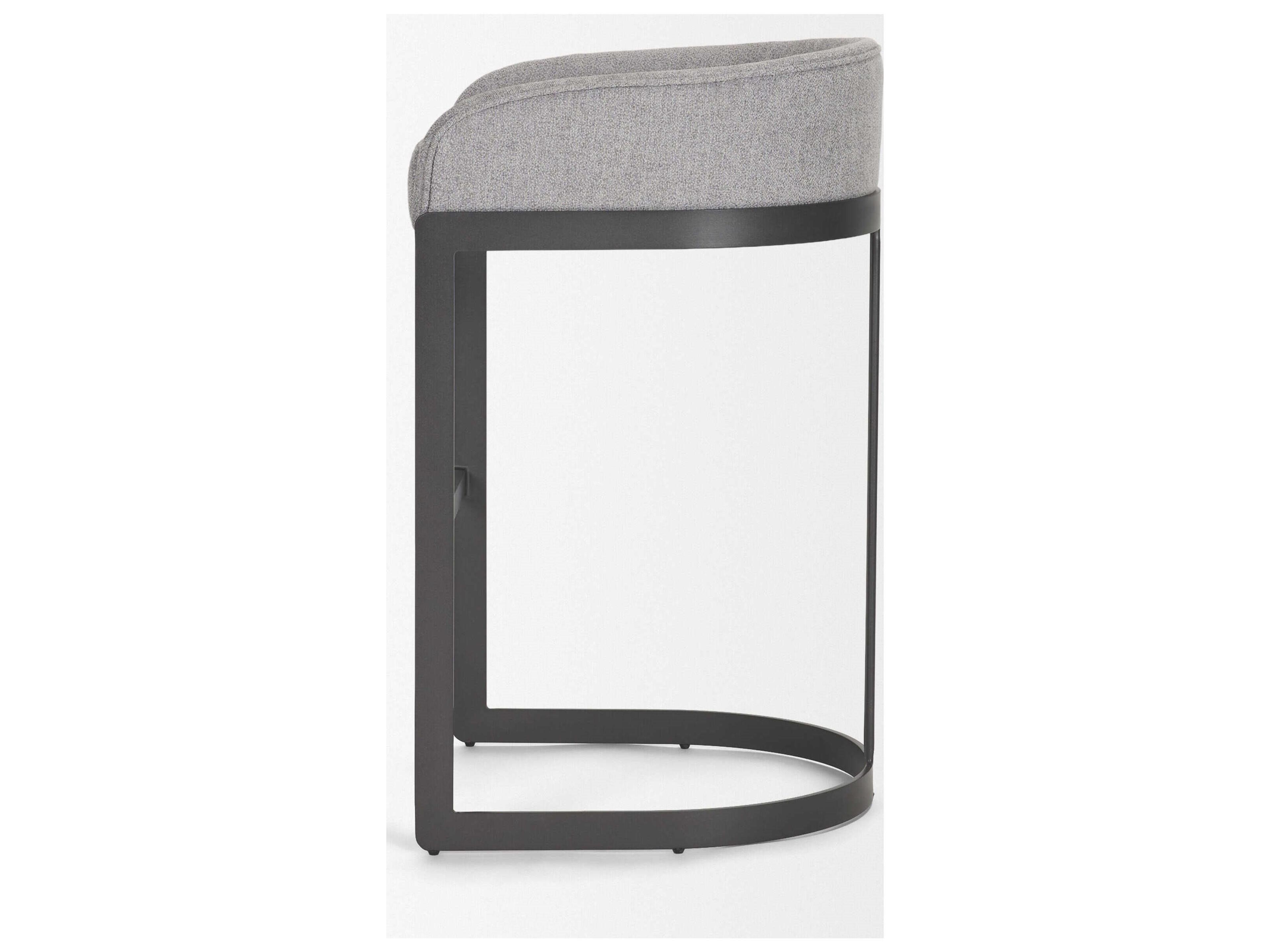Mercana Hollyfield II Gray Fabric Seat W/ Gray Metal Base Bar Stool