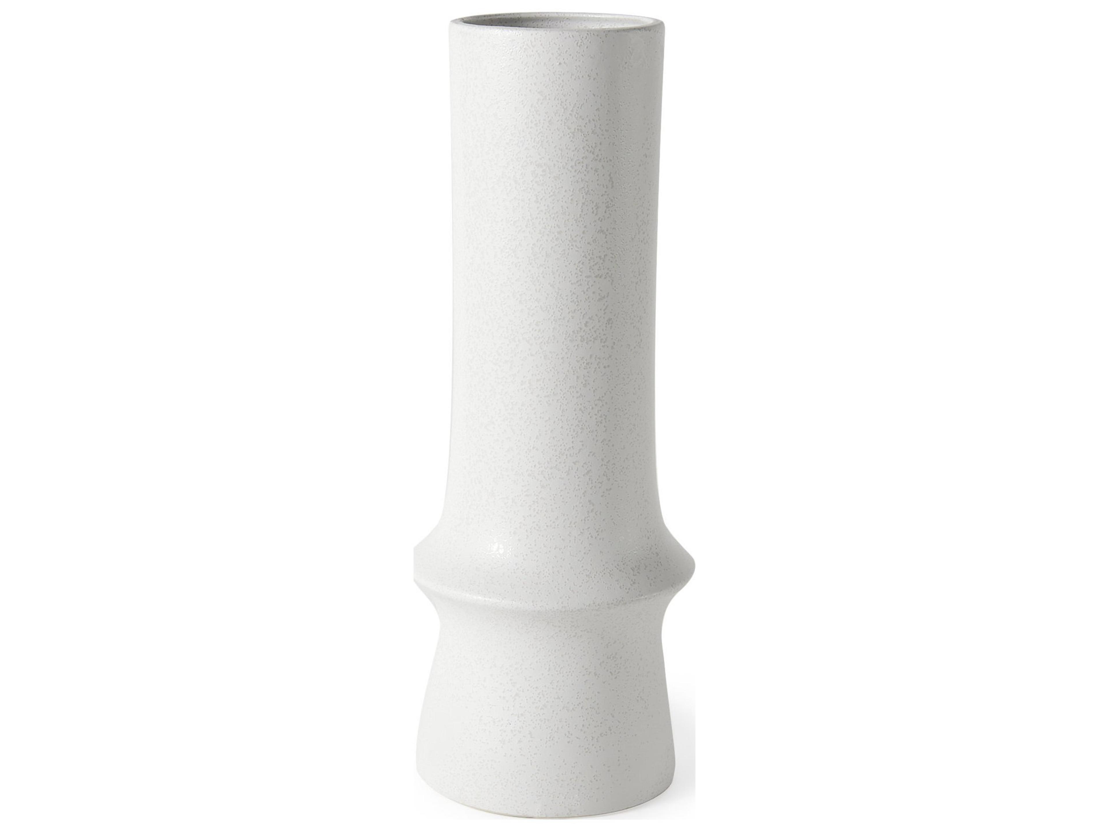 Laforge 17.3H White Ceramic Vase