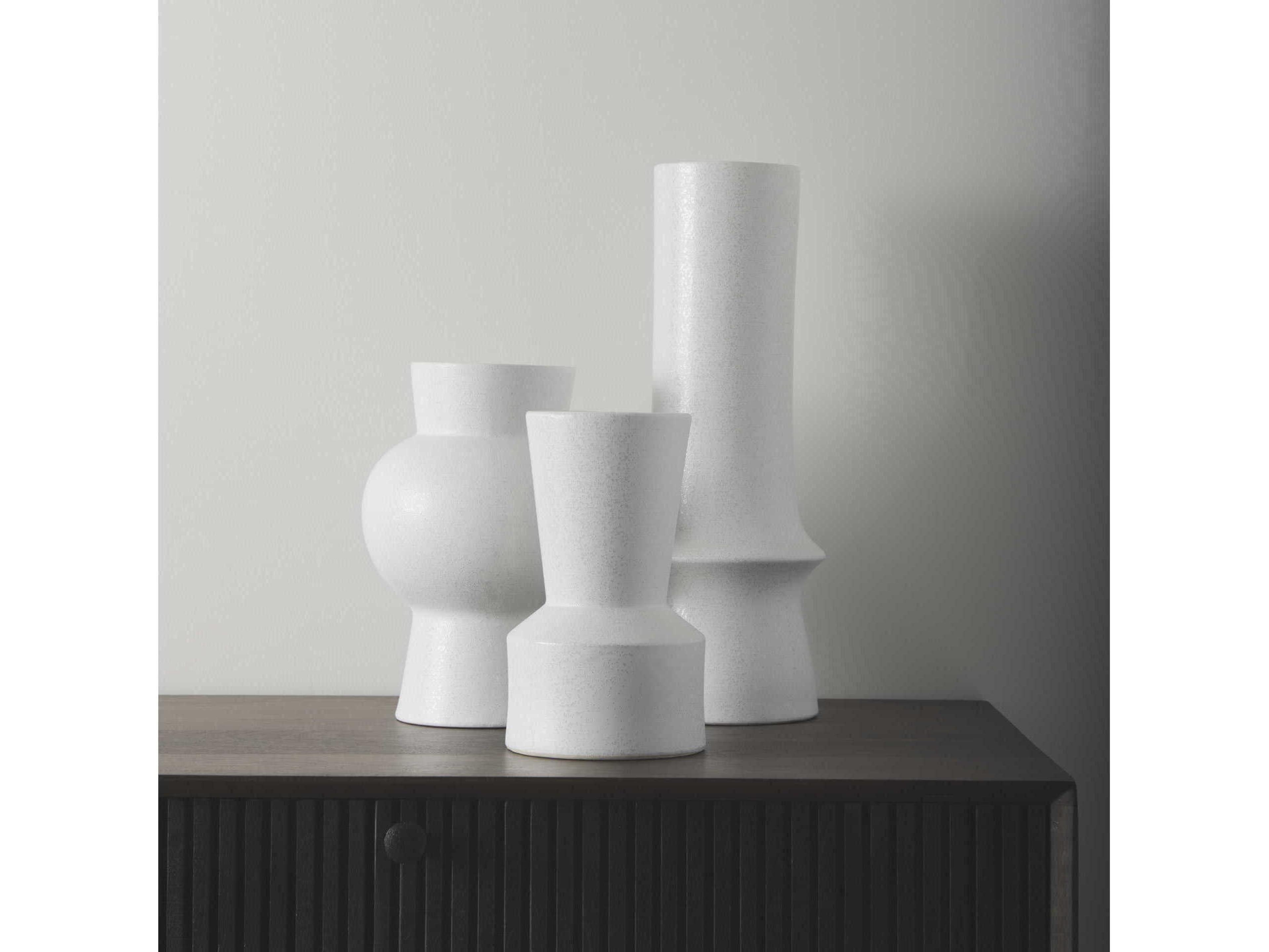 Mercana Laforge 17.3H White Ceramic Vase