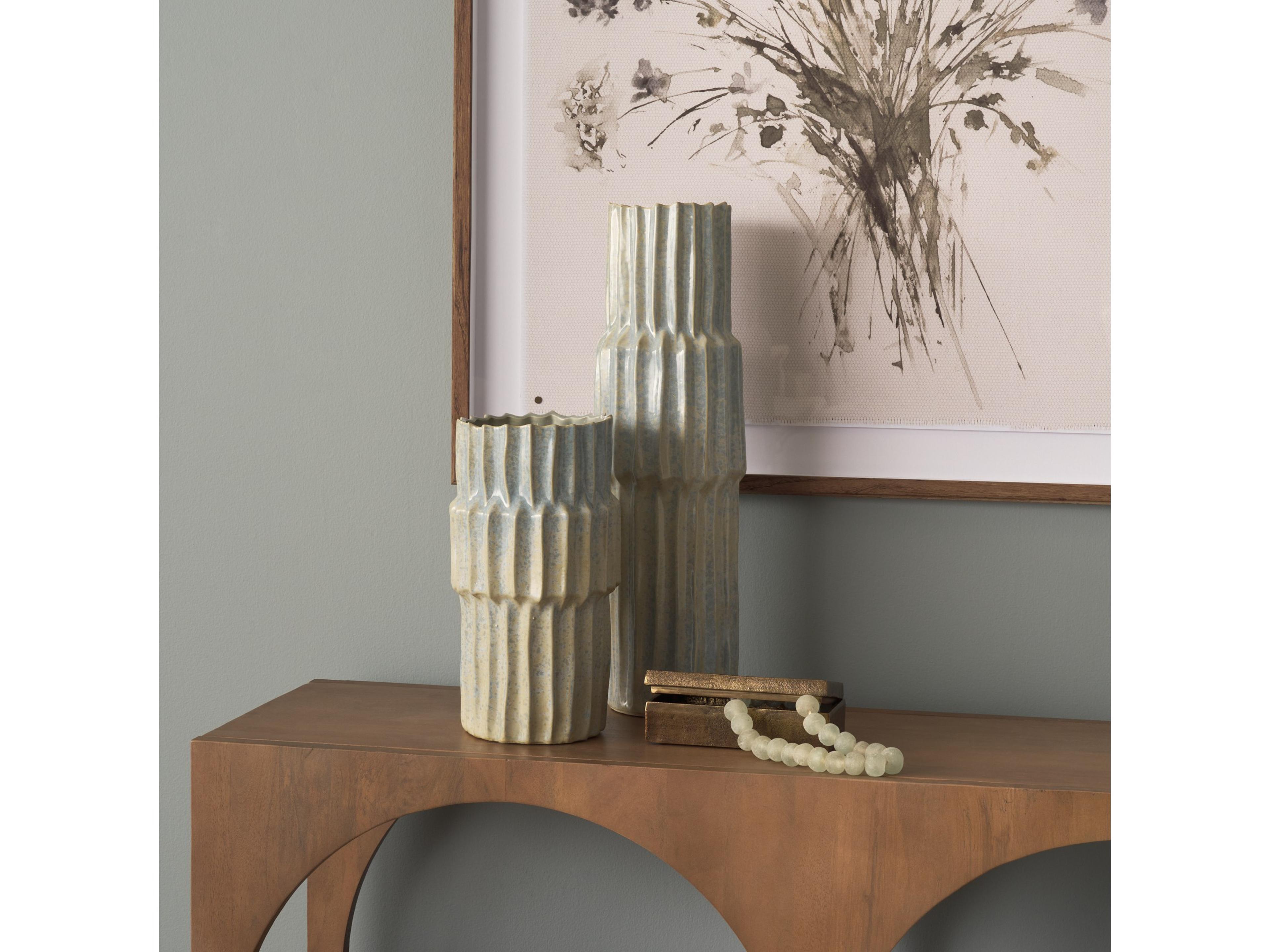 Mercana Cardon 14.4H Gray Ceramic Vase