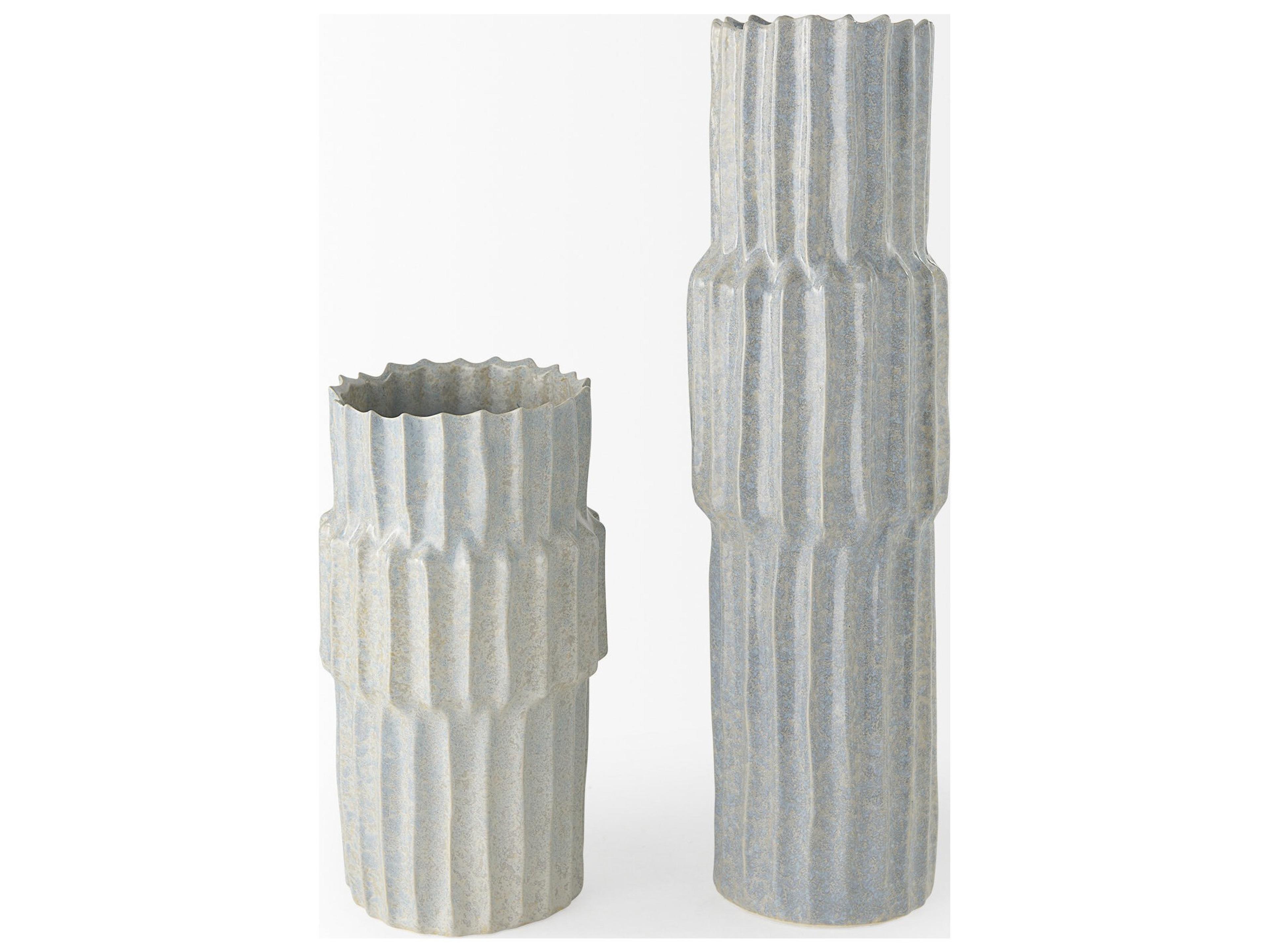 Mercana Cardon 14.4H Gray Ceramic Vase