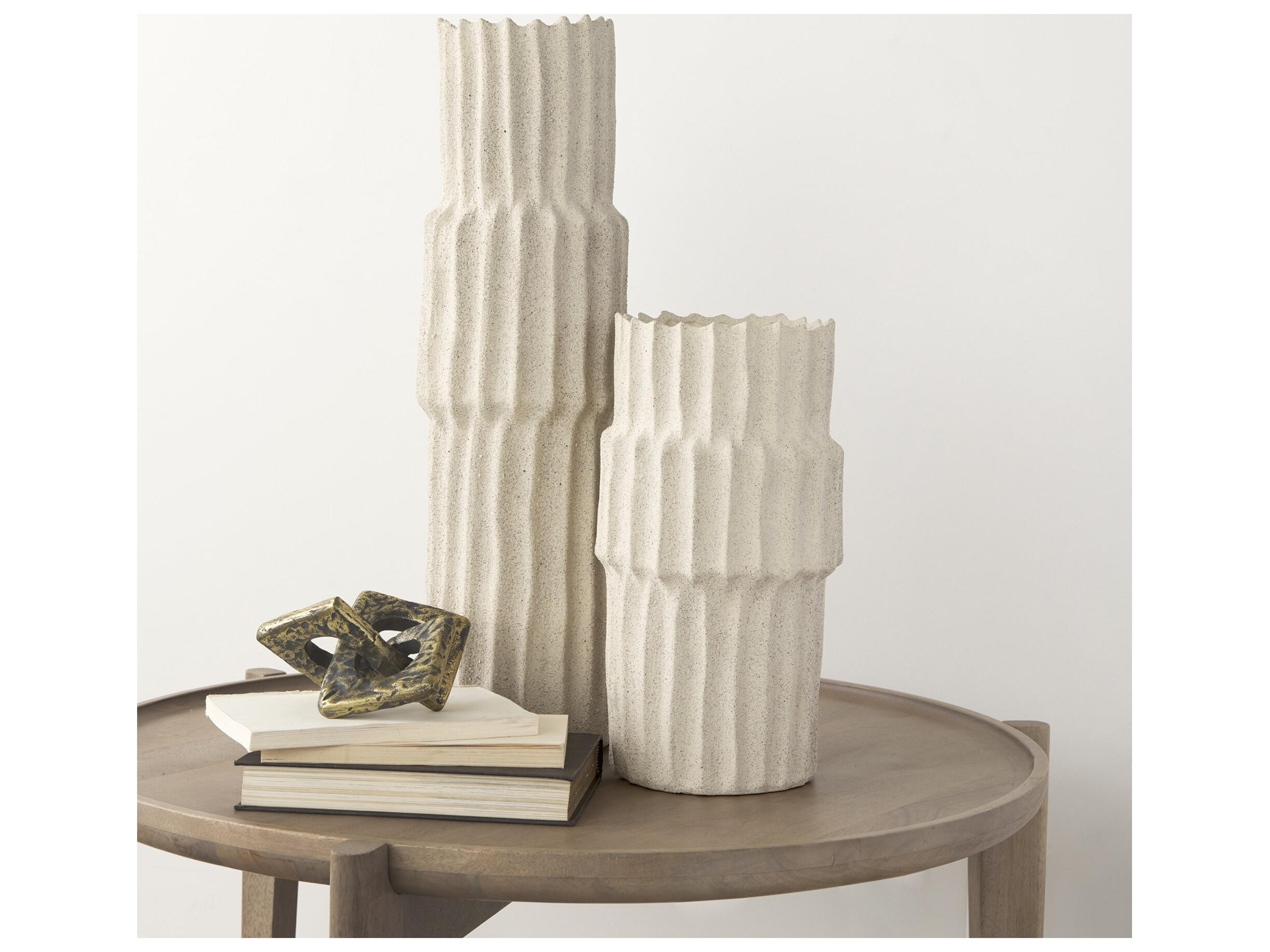 Mercana Cardon 14.4H Cream Ceramic Vase