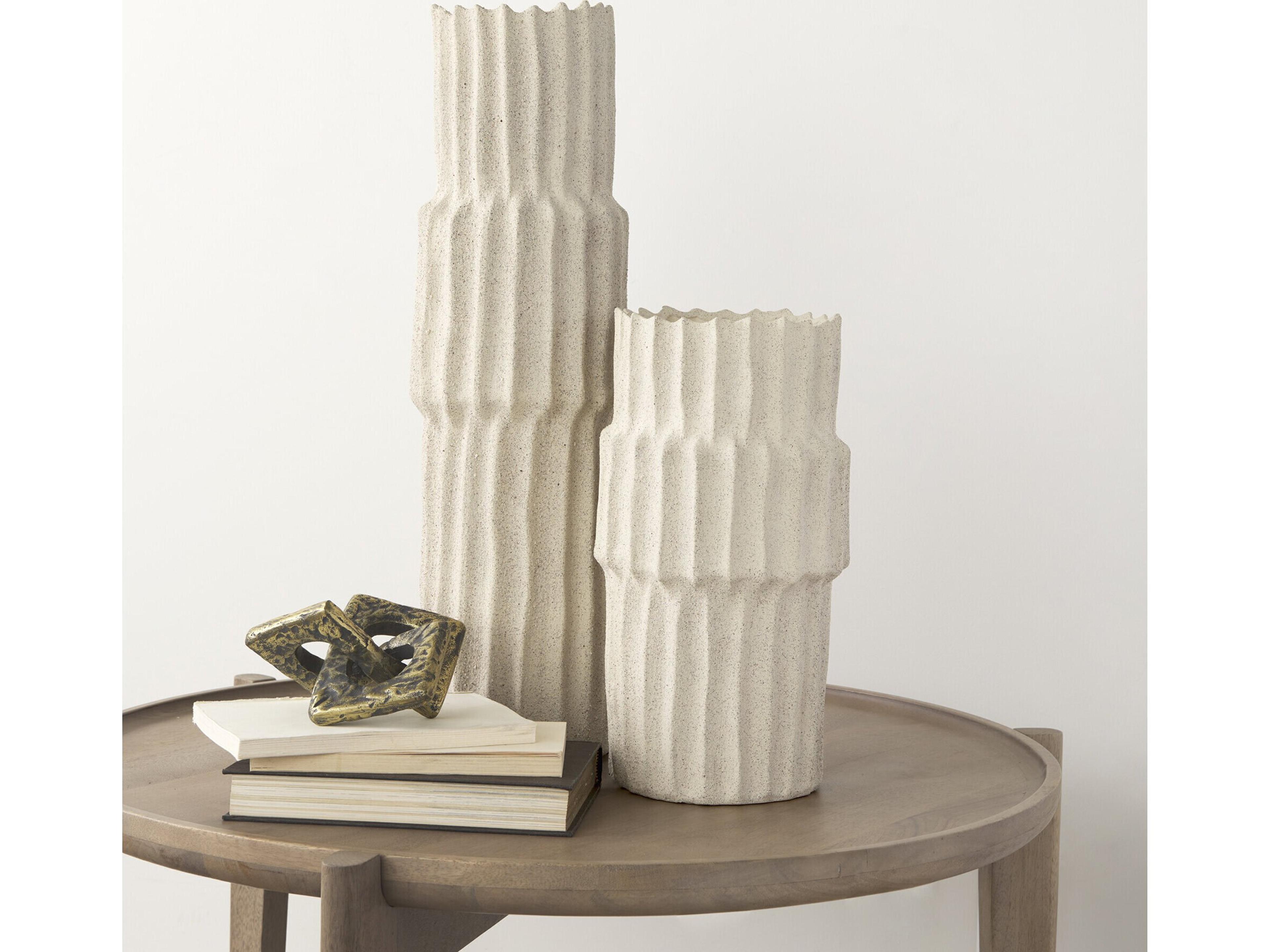 Mercana Cardon 23.0H Cream Ceramic Vase