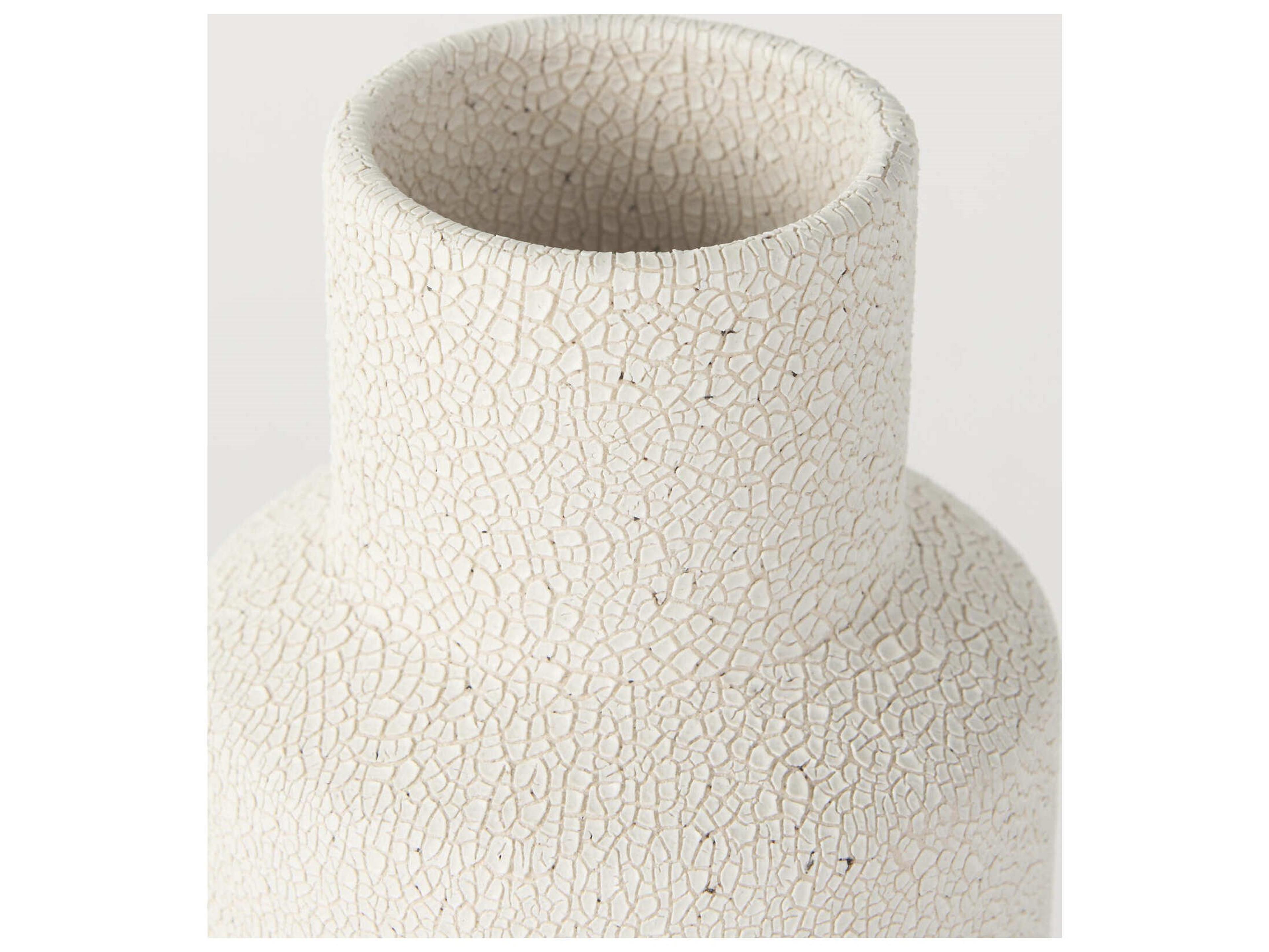 Mercana Salar 4.5L x 4.5W x 11.0H Cream Gourd Style Crackled Ceramic Vase
