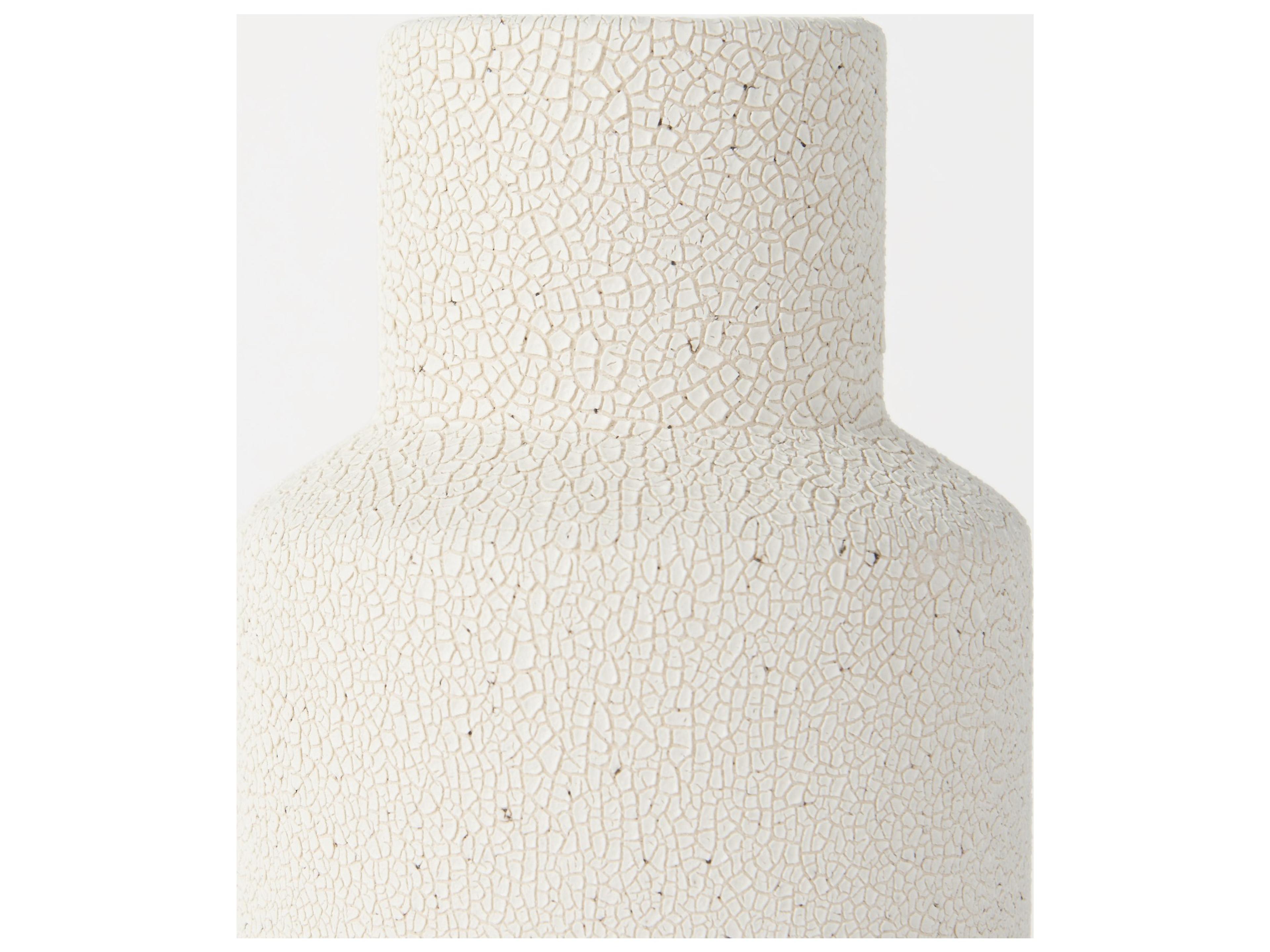 Mercana Salar 4.5L x 4.5W x 11.0H Cream Gourd Style Crackled Ceramic Vase
