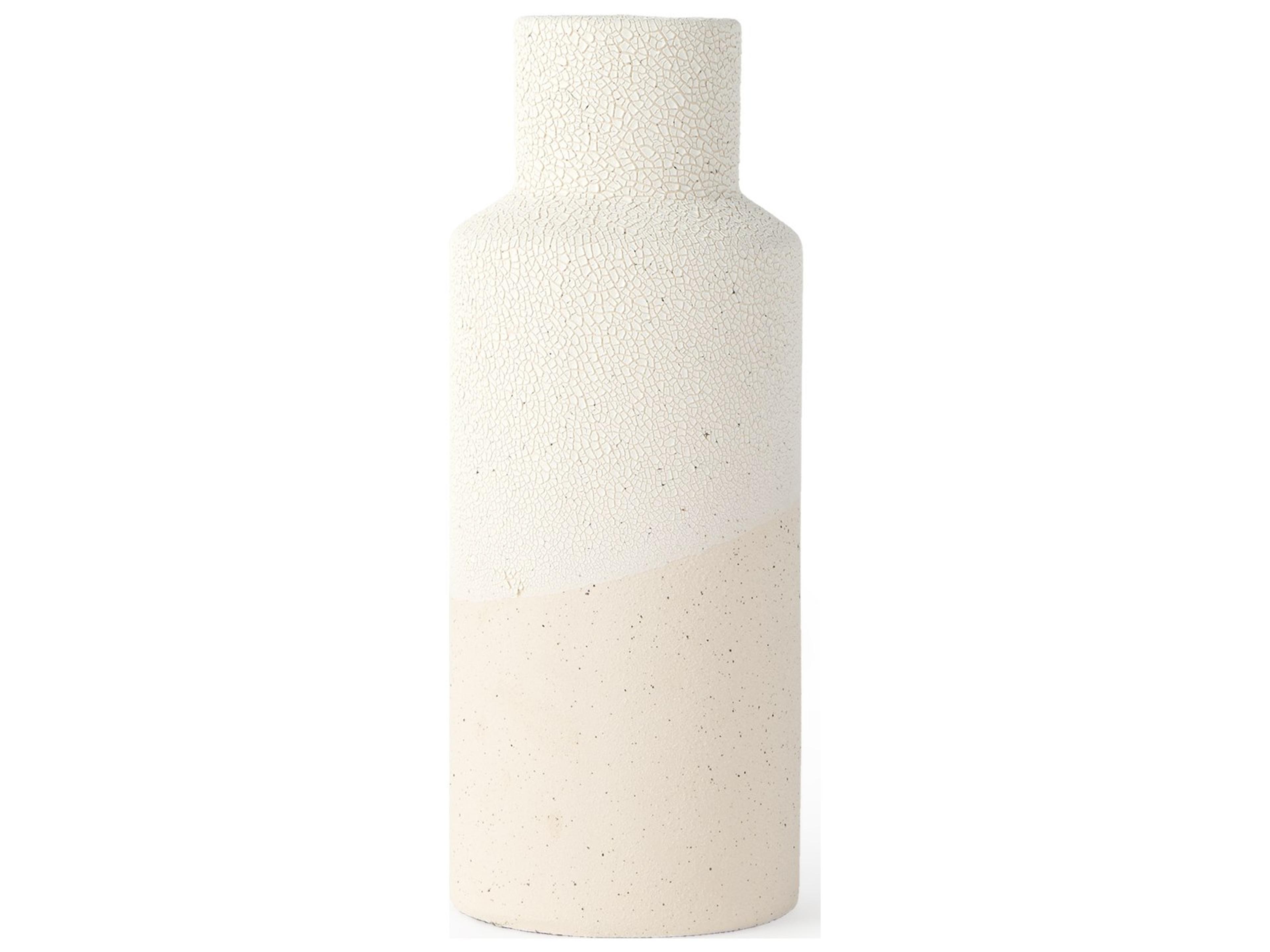 Salar 4.5L x 4.5W x 11.0H Cream Gourd Style Crackled Ceramic Vase