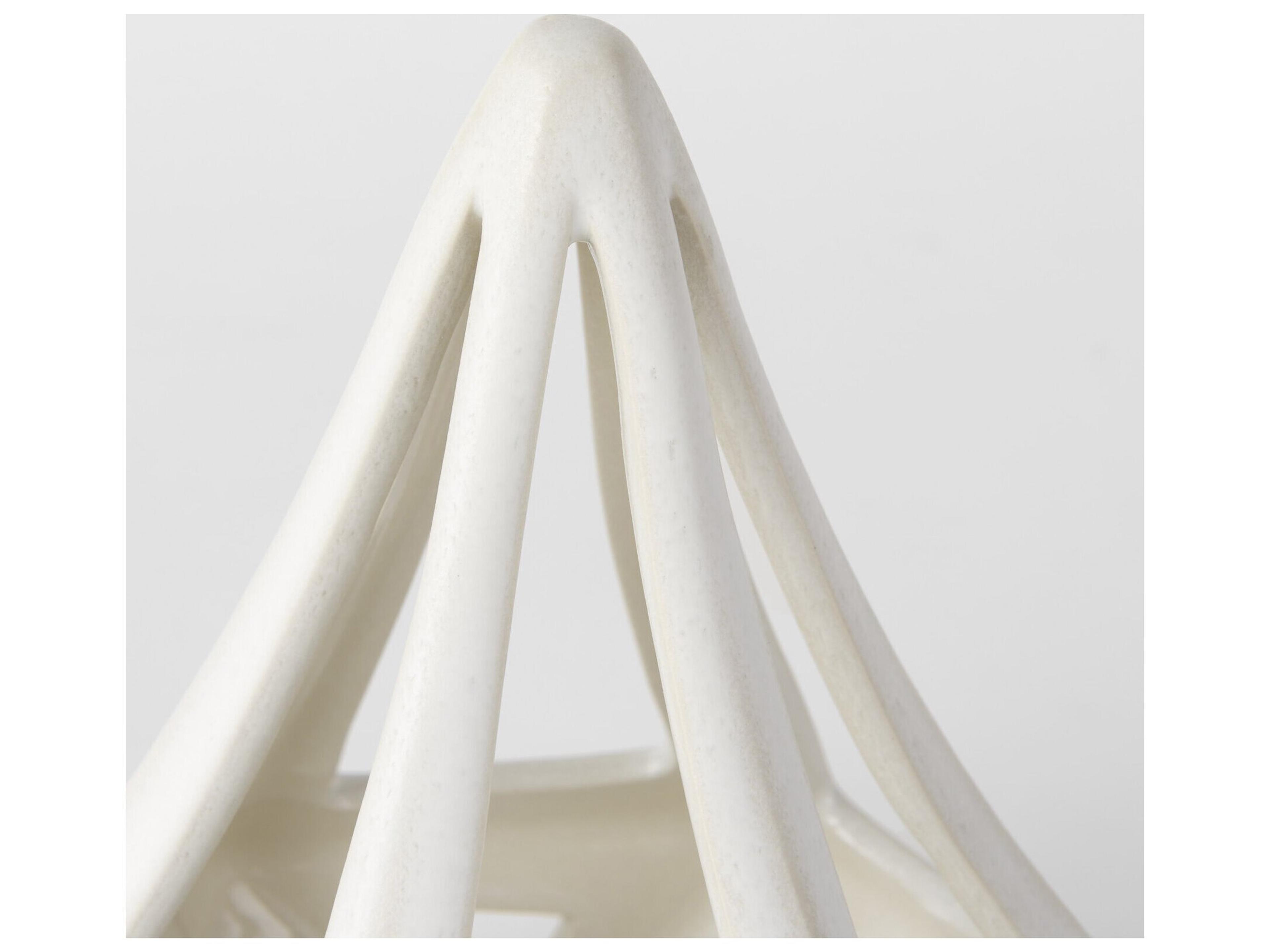 Mercana Hood  7.7L x 7.7W x 9.4H White Geometric Ceramic Object