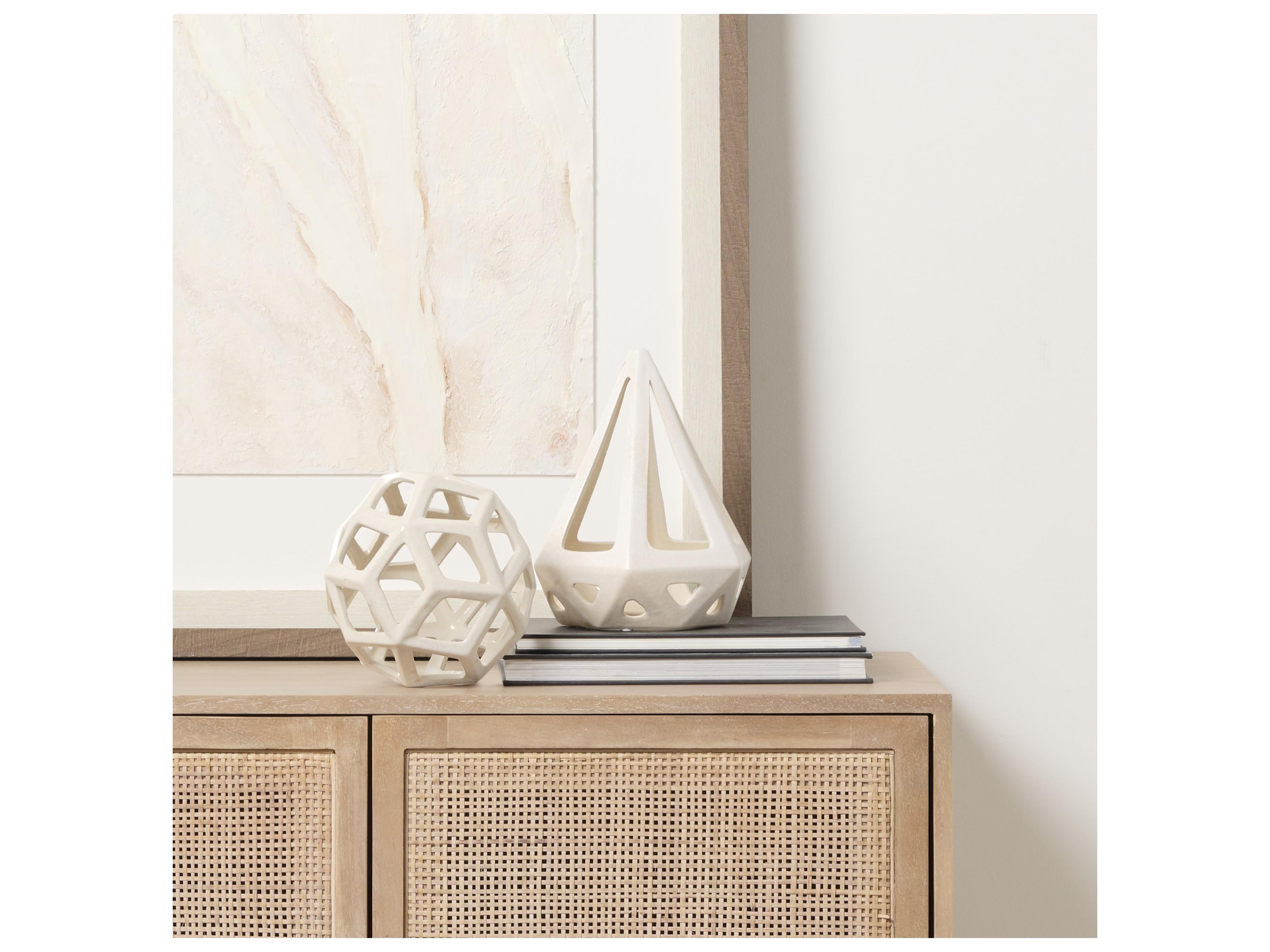 Mercana Hood  7.7L x 7.7W x 9.4H White Geometric Ceramic Object