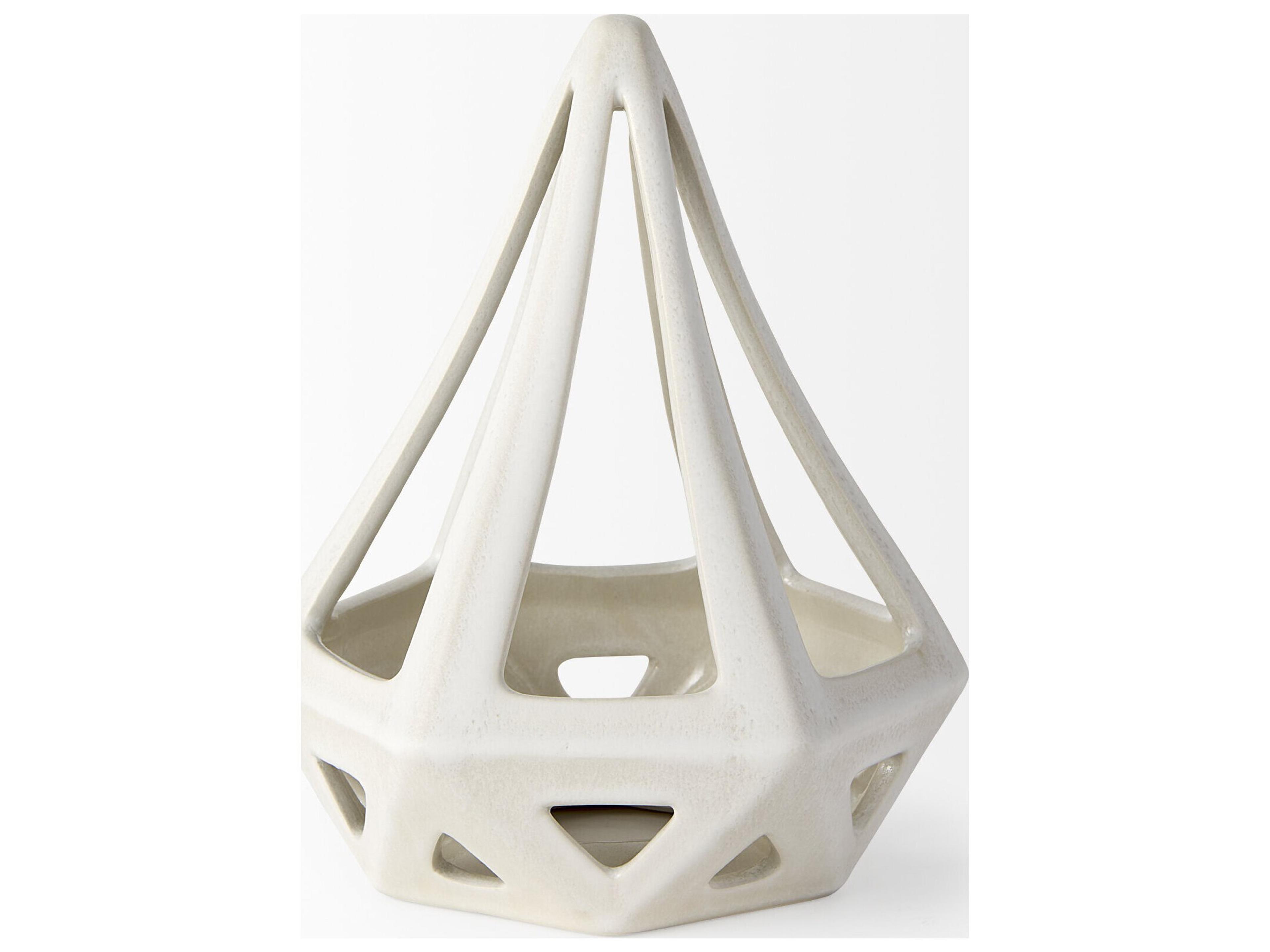 Mercana Hood  7.7L x 7.7W x 9.4H White Geometric Ceramic Object