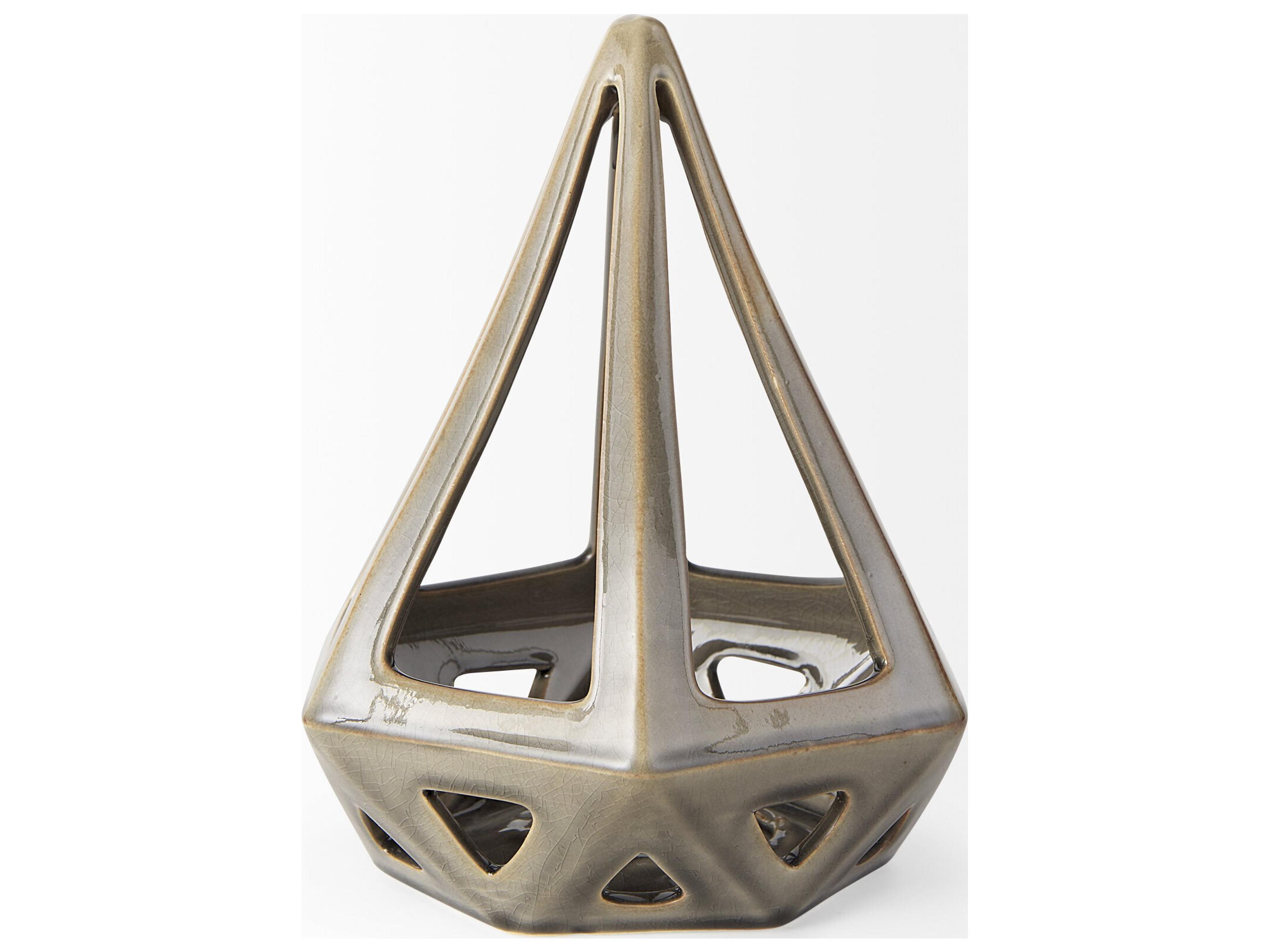 Mercana Hood 7.7L x 7.7W x 9.4H Bronze Geometric Ceramic Object