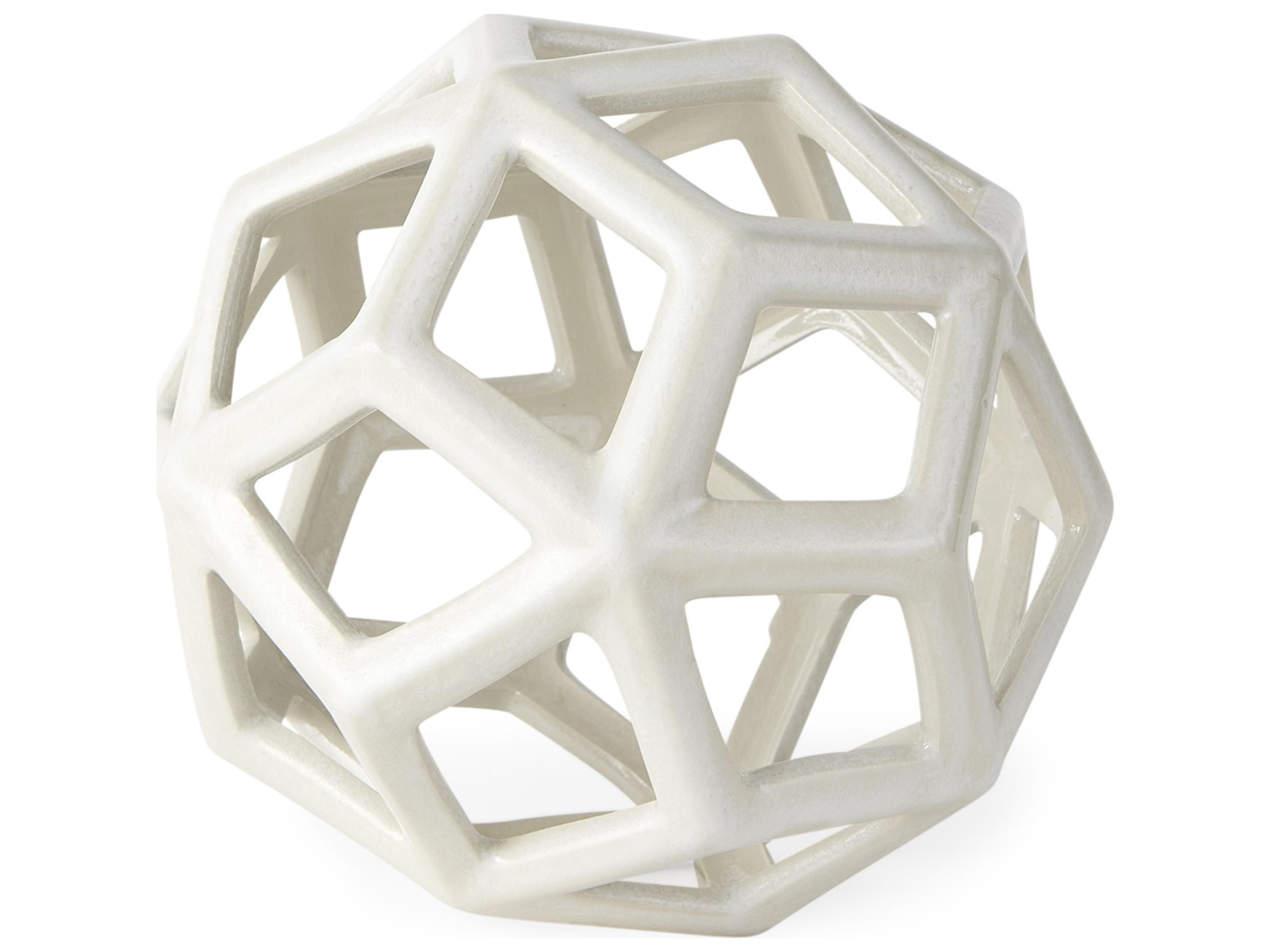 Geom 7.1L x 7.1W x 7.1H White Ceramic Geometric  Object