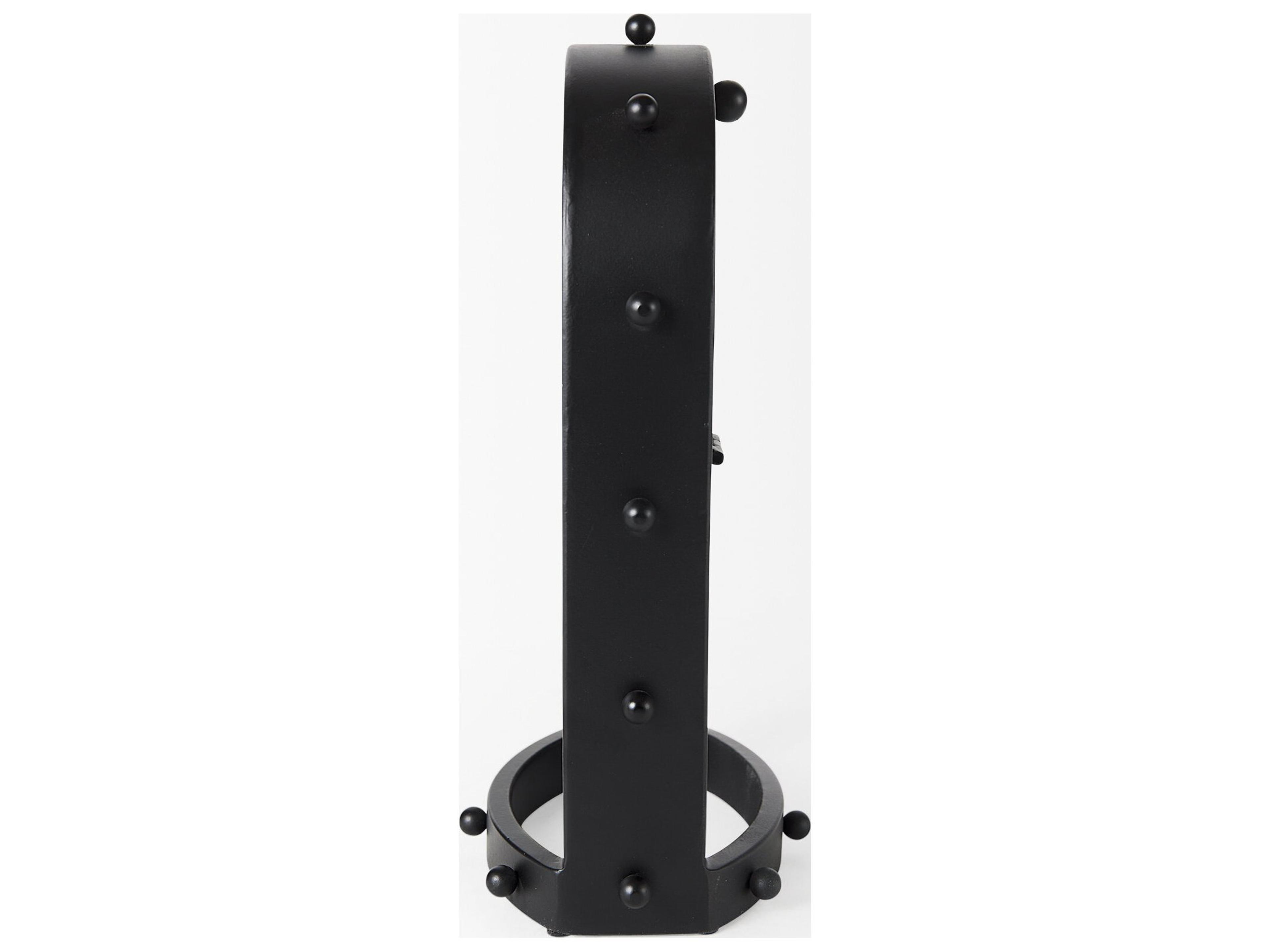 Mercana Marian 7.5L x 5.7W x 13.0H Black Studded  Table Clock