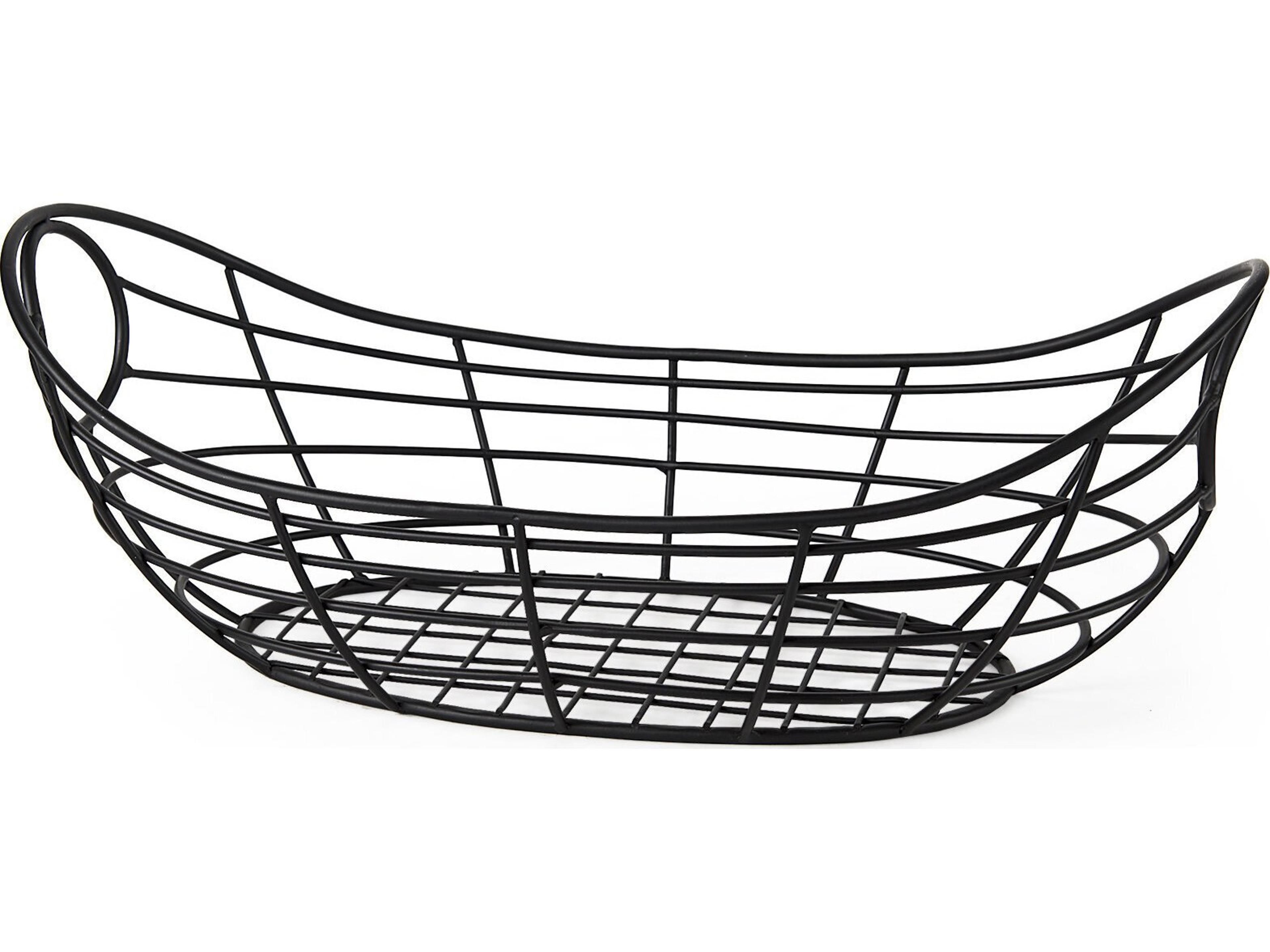 Mercana Mateo 22.0L x 12.0W x 7.9H Black Metal Basket