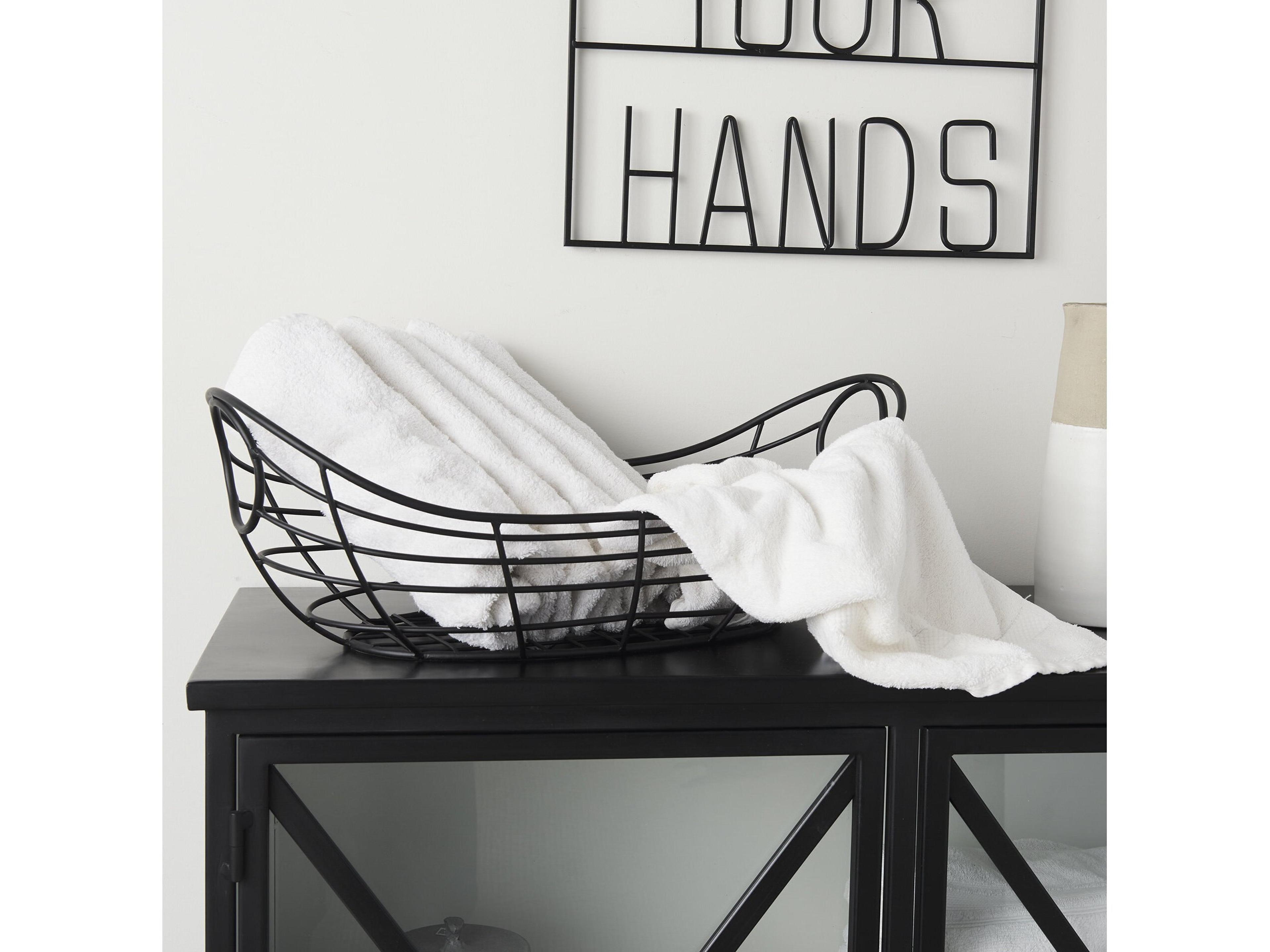 Mercana Mateo 22.0L x 12.0W x 7.9H Black Metal Basket