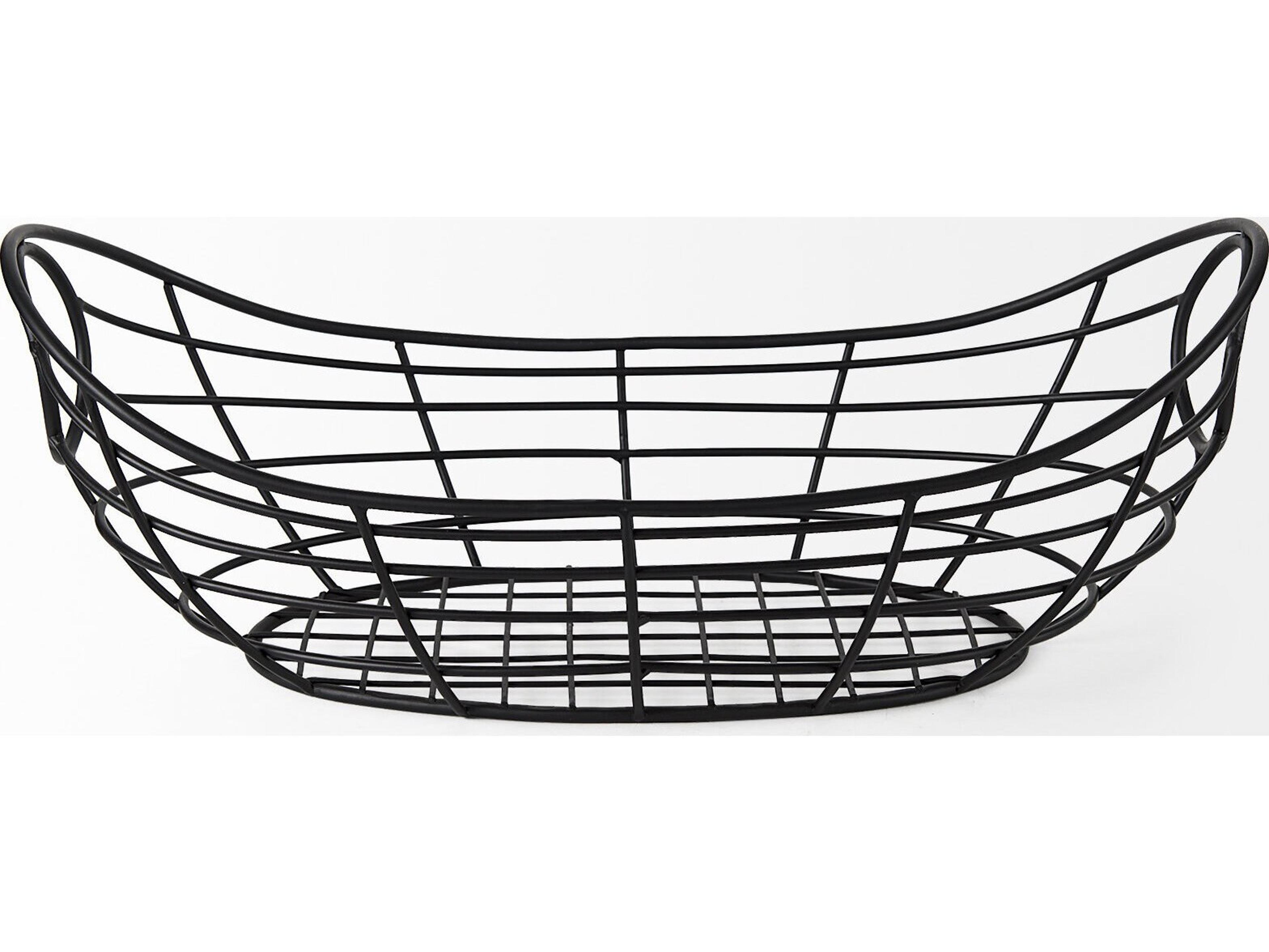Mercana Mateo 22.0L x 12.0W x 7.9H Black Metal Basket