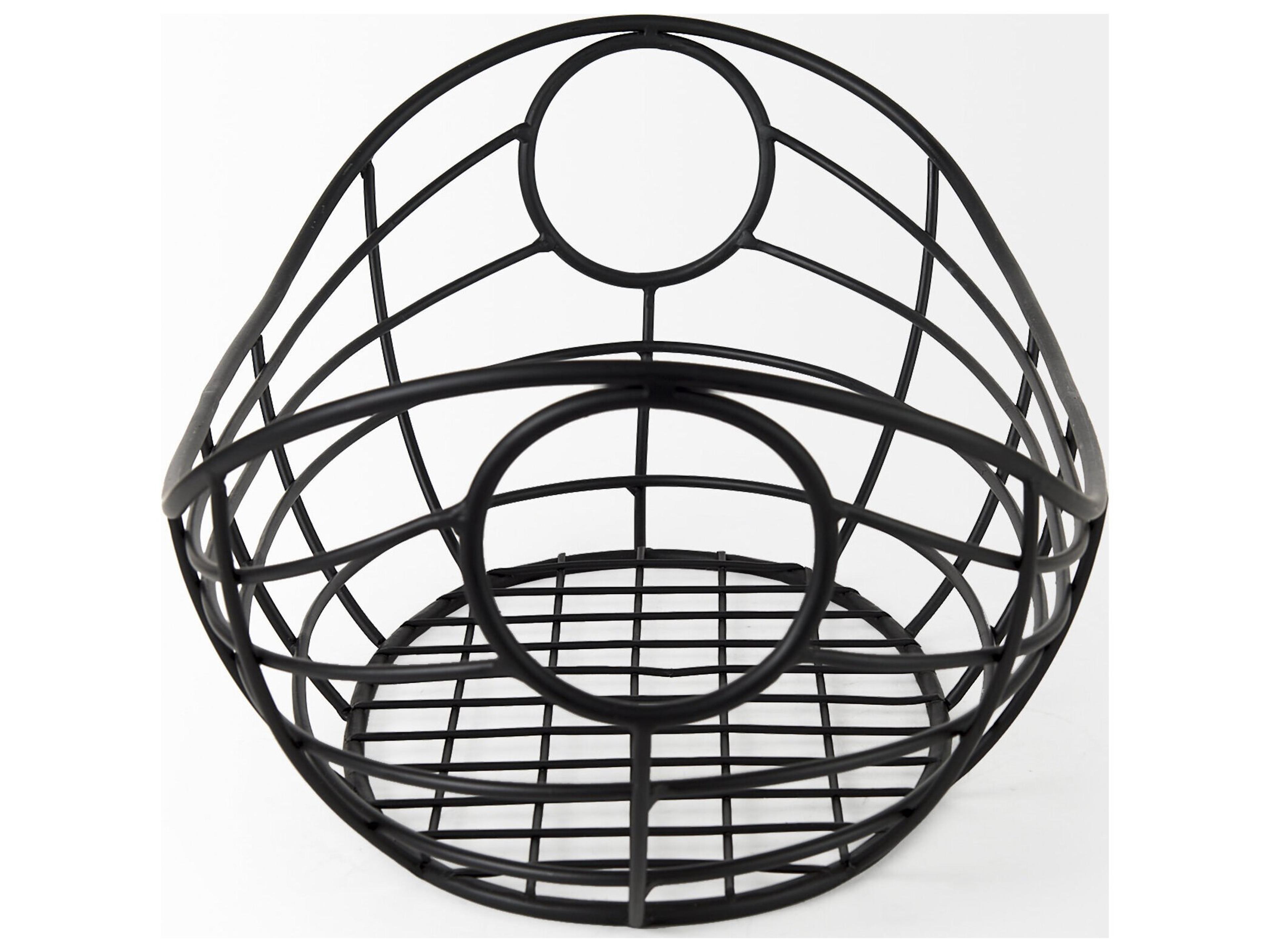 Mercana Mateo 22.0L x 12.0W x 7.9H Black Metal Basket