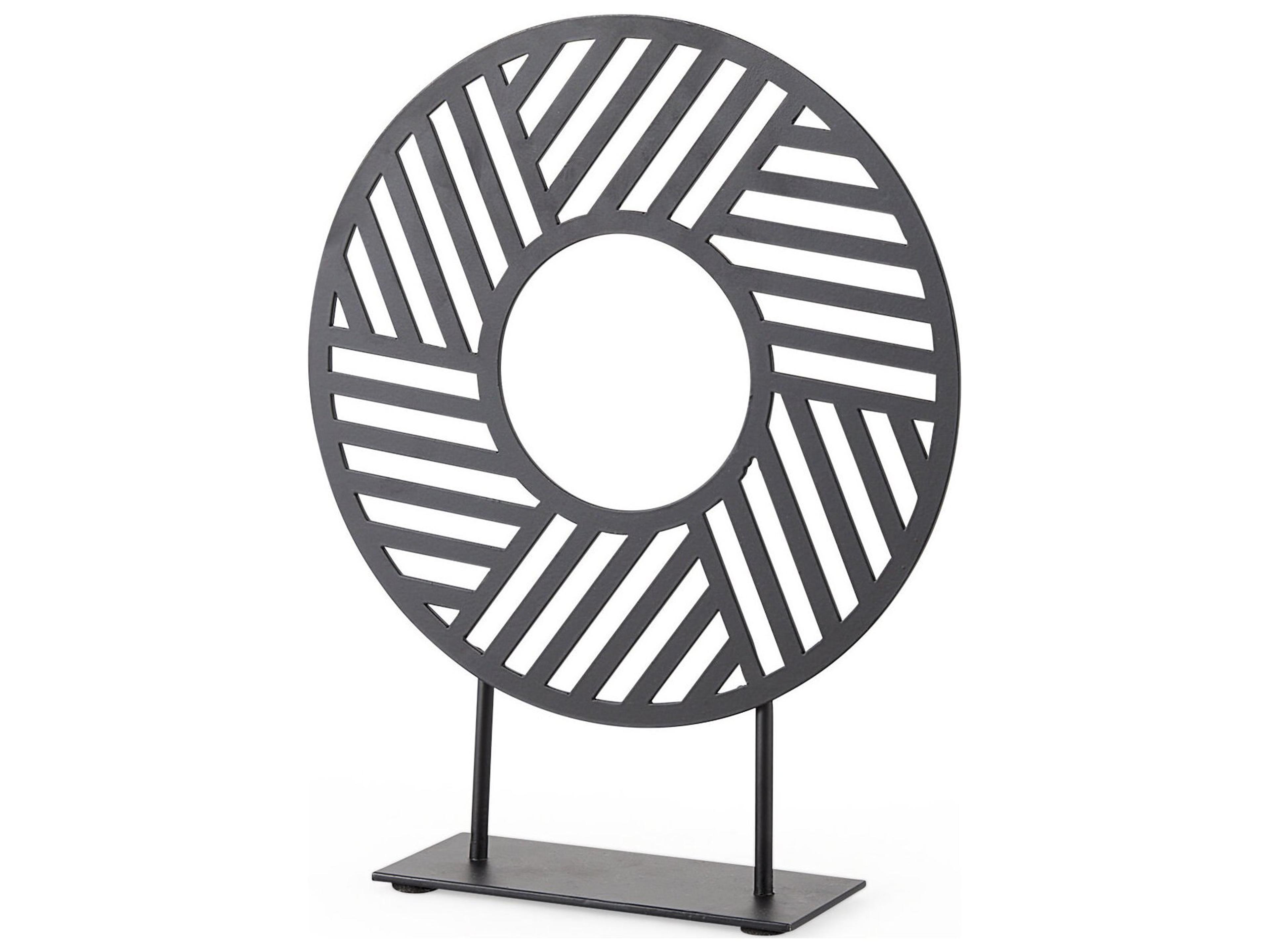 Micra 9.1L x 2.6W x 10.9H Matte Black Metal Decorative Object on a Stand