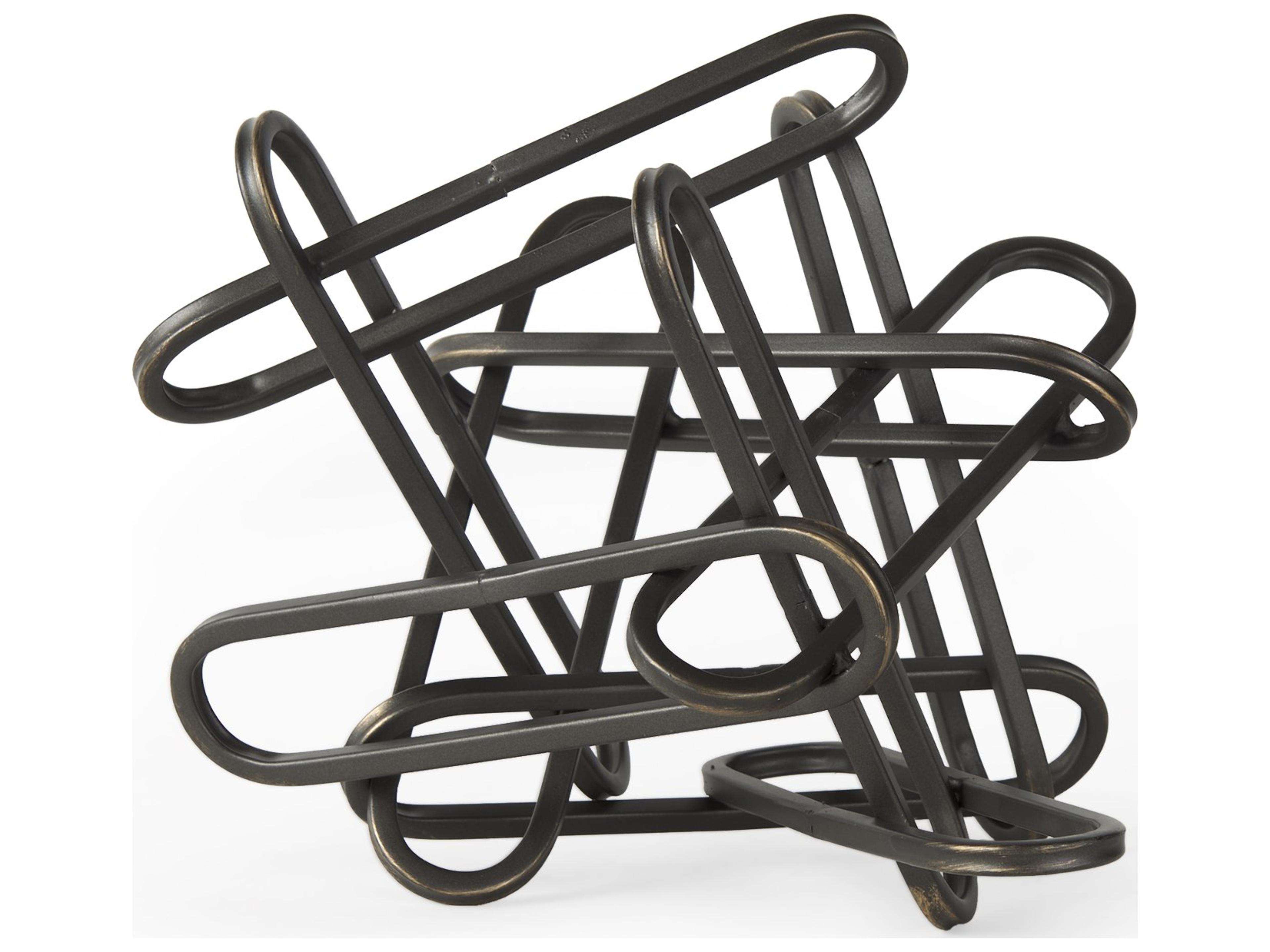 Henderson 10.4L x 8.3W x 7.7H Black Metal Paperclip Decorative Object