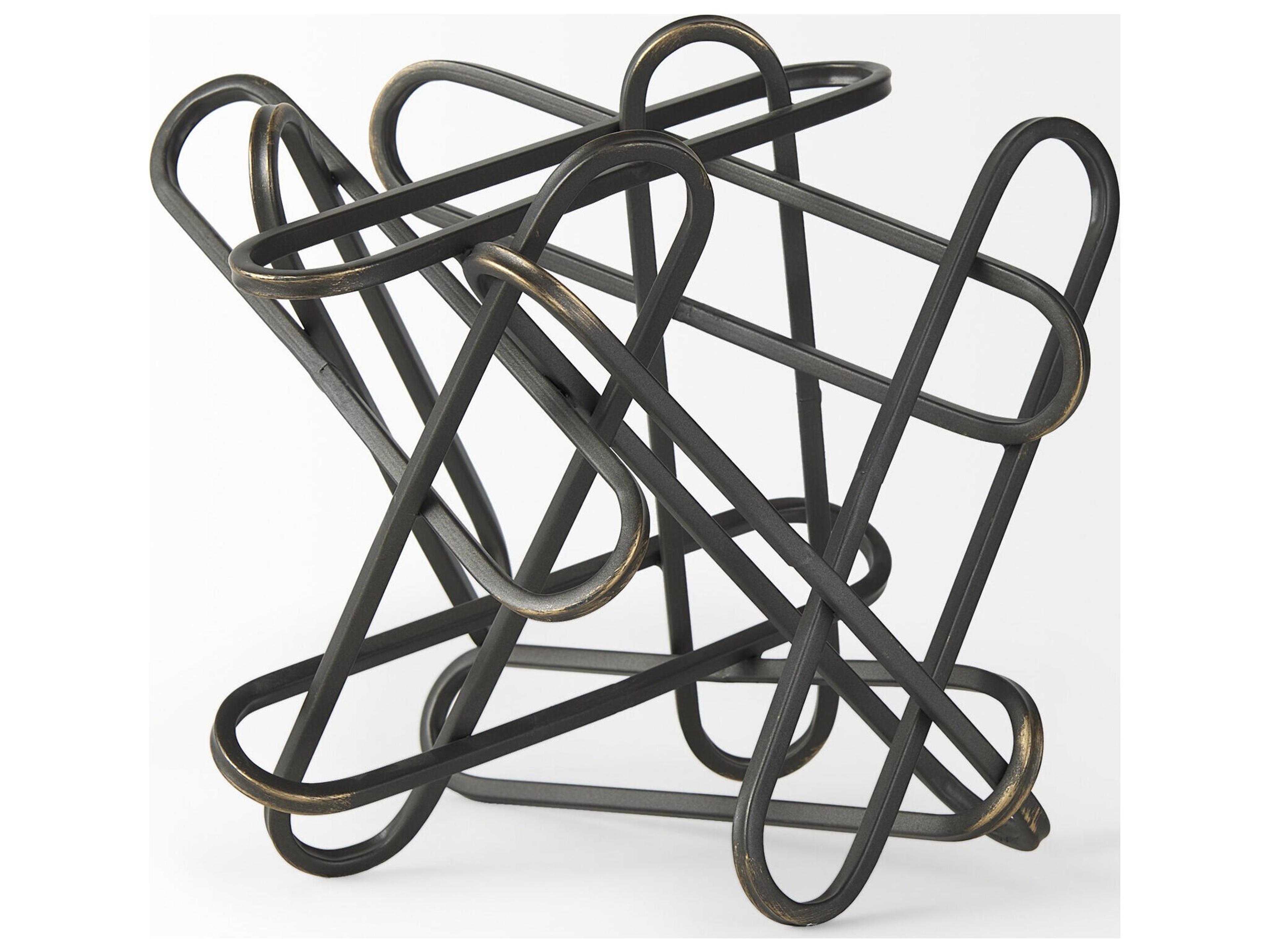 Mercana Henderson 12.2L x 9.1W x 9.1H Black Metal Paperclip Decorative Object
