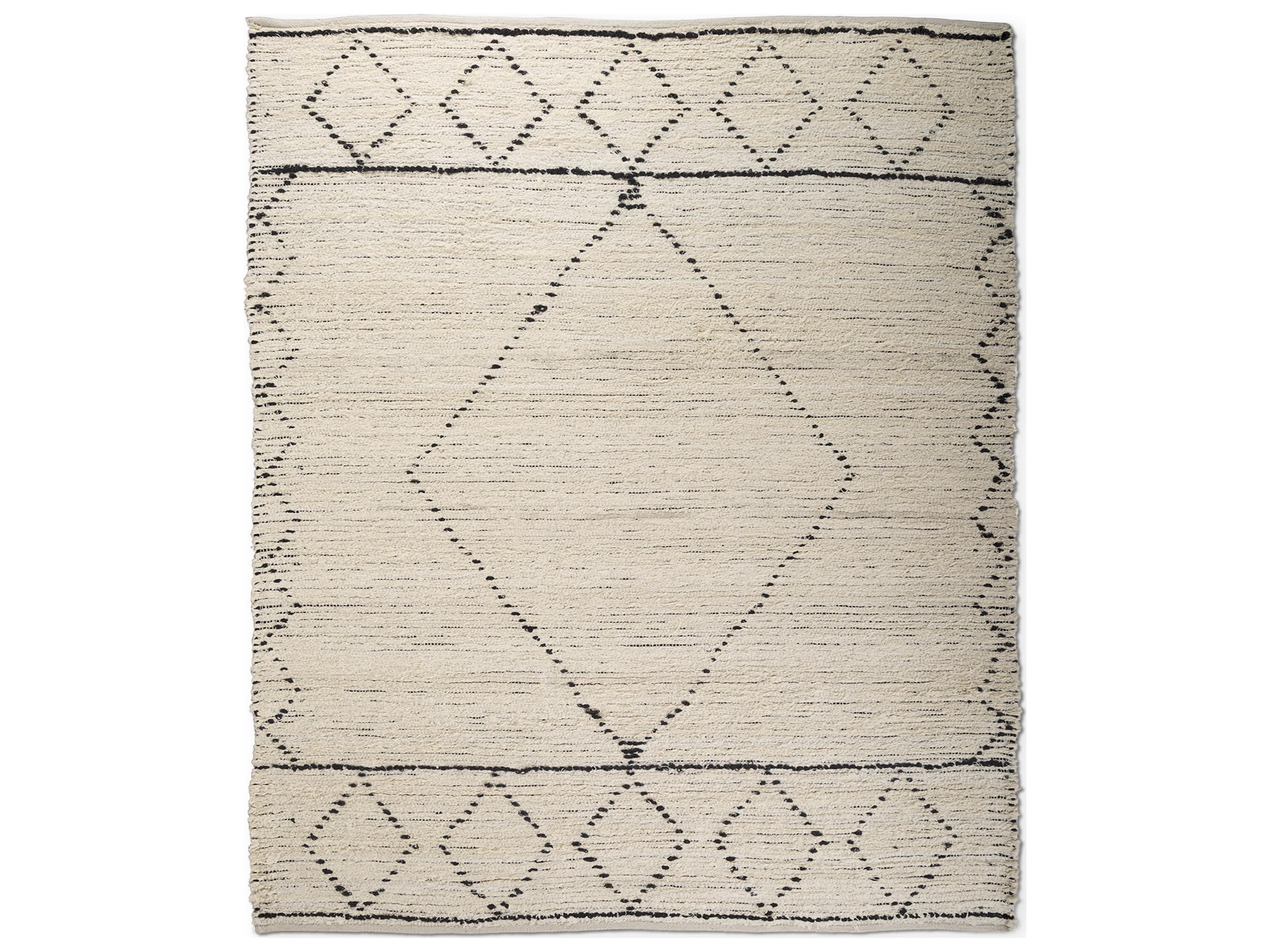 Mercana Calvert 8x10 Gray Cotton Hand Woven Diamond Patterned Rug