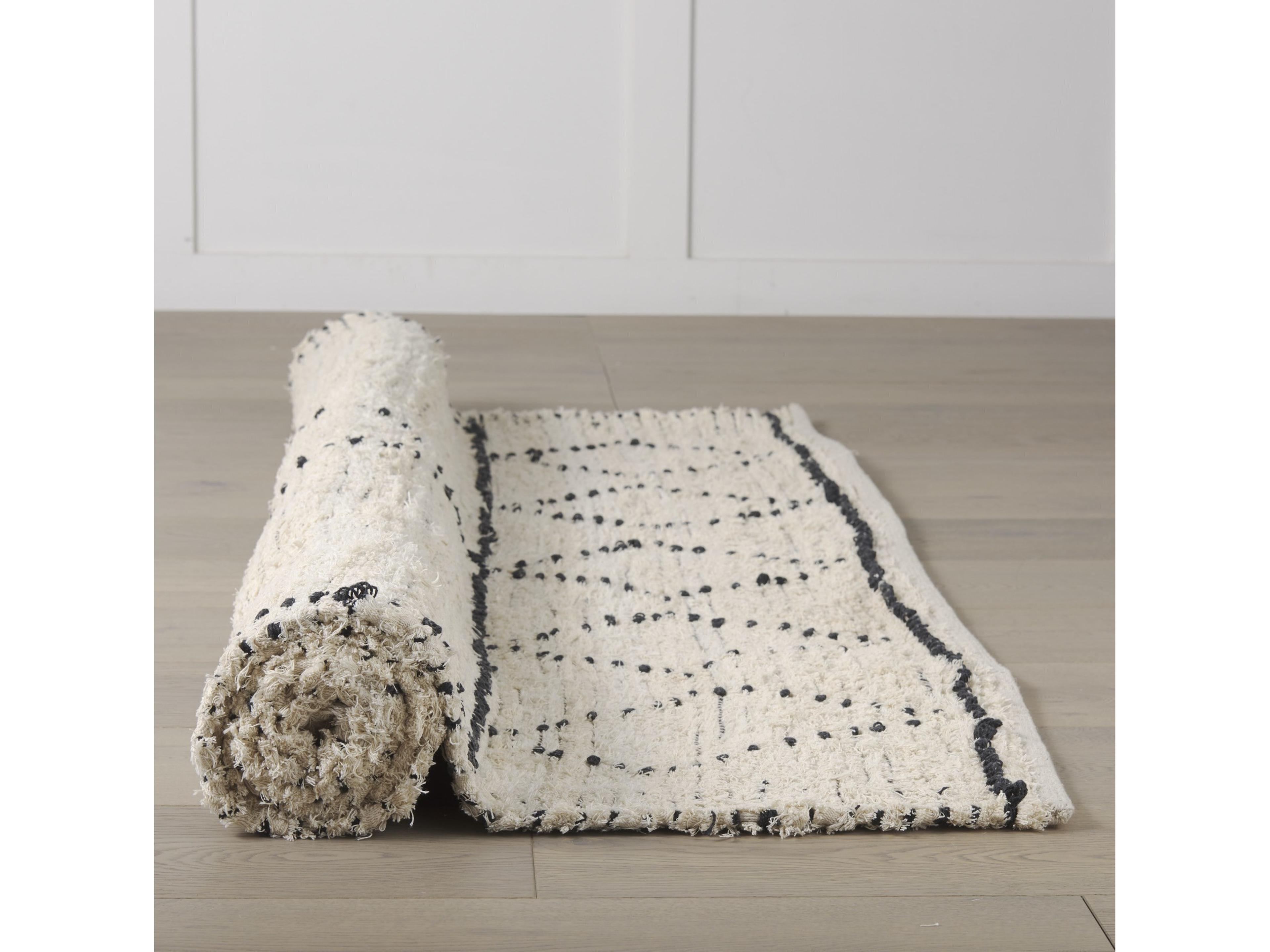 Mercana Calvert 8x10 Gray Cotton Hand Woven Diamond Patterned Rug