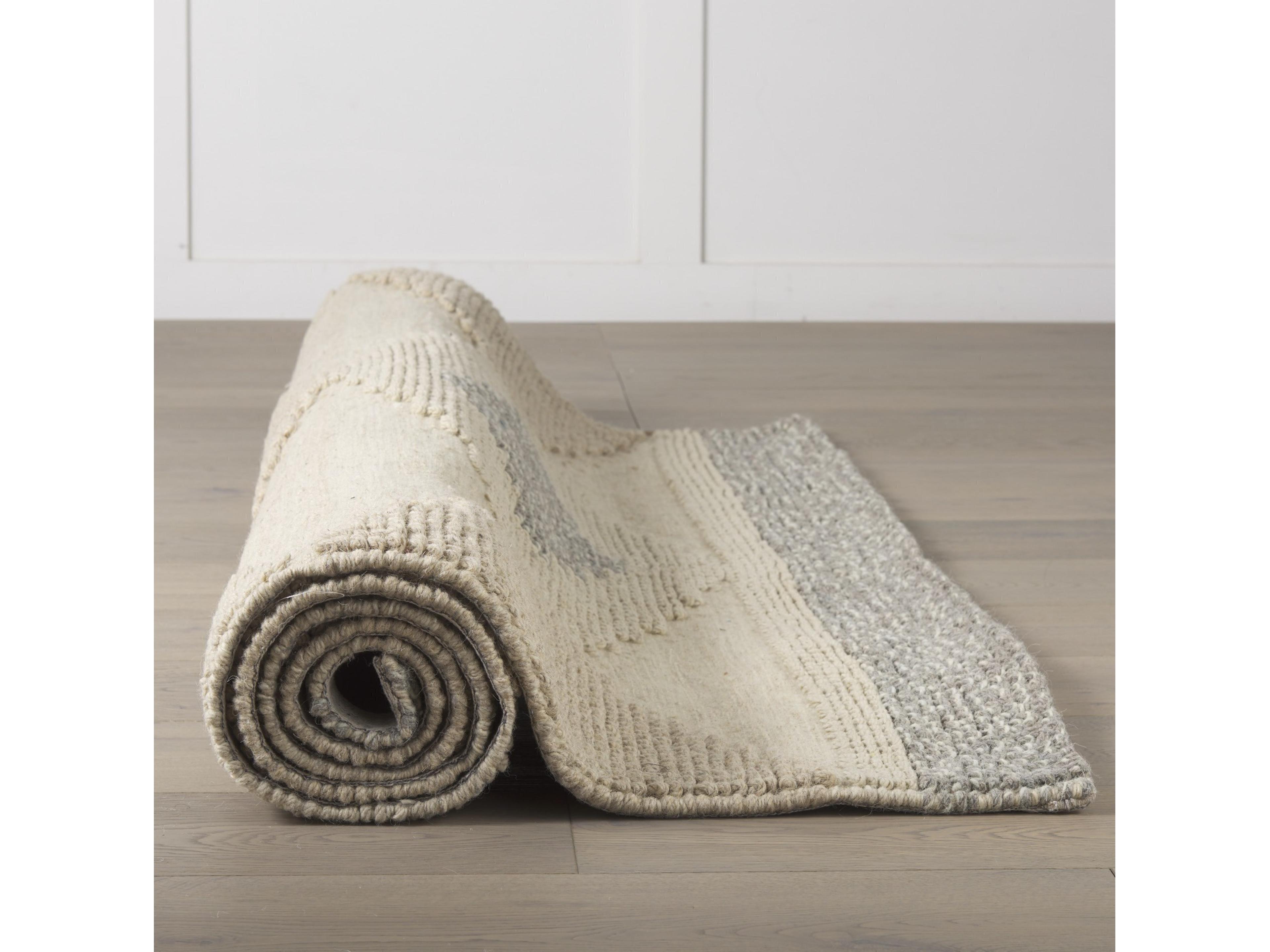 Mercana Emory 5x8 Gray Wool Hand Woven Diamond Patterned Rug