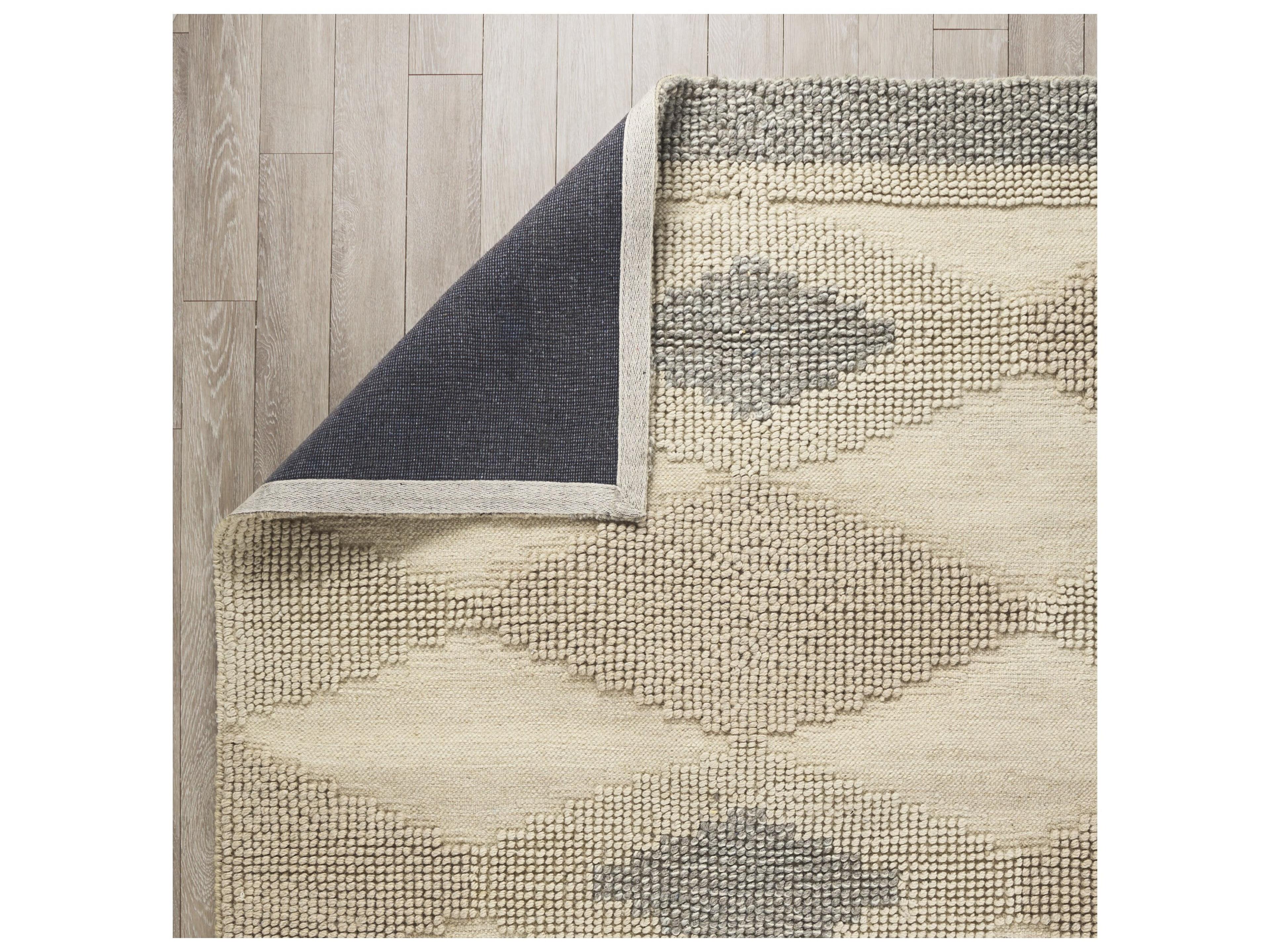 Mercana Emory 5x8 Gray Wool Hand Woven Diamond Patterned Rug