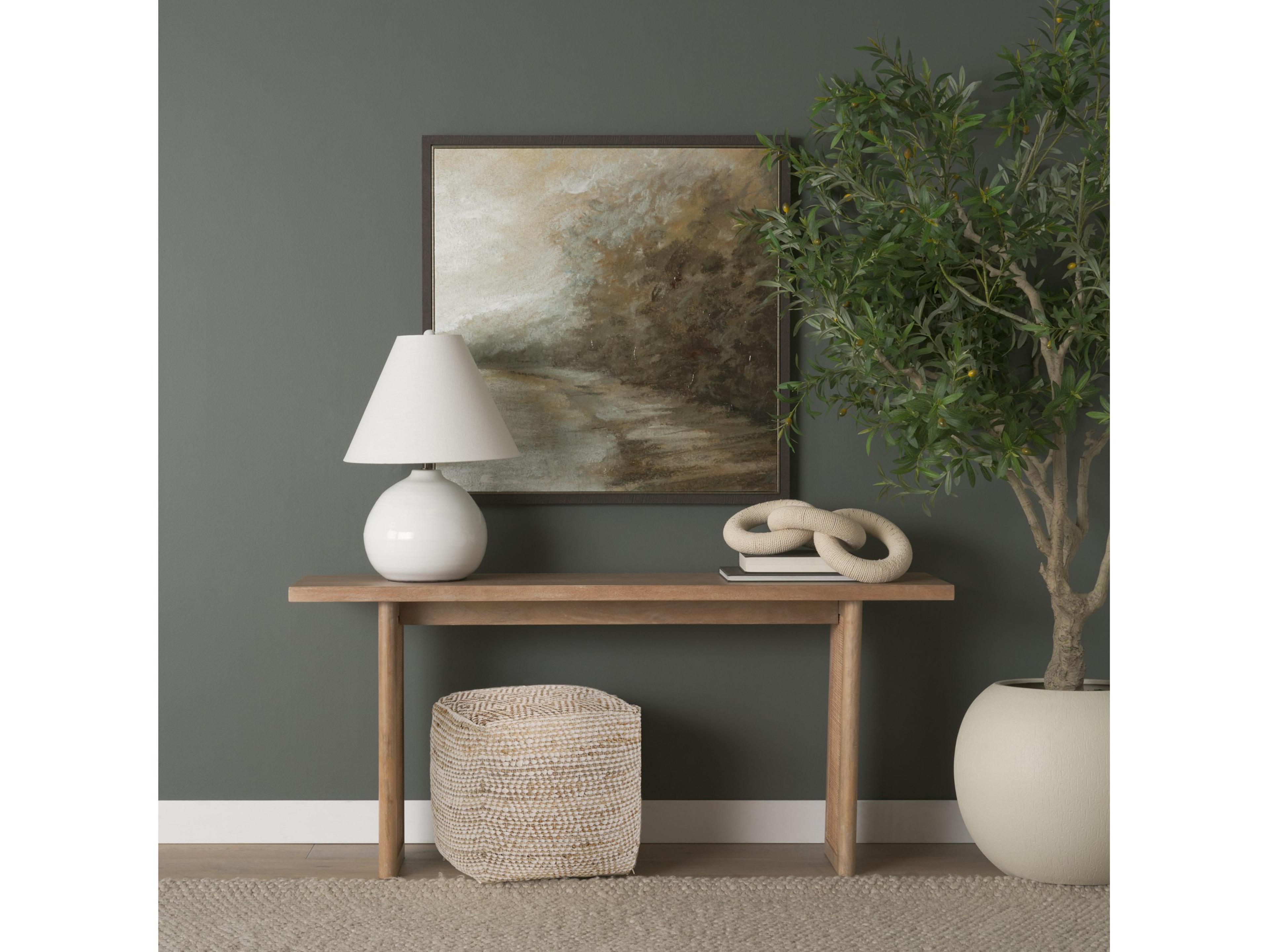 Mercana Ekani 16.0L x 16.0W x 16.0H Cream/Beige Cotton Pouf