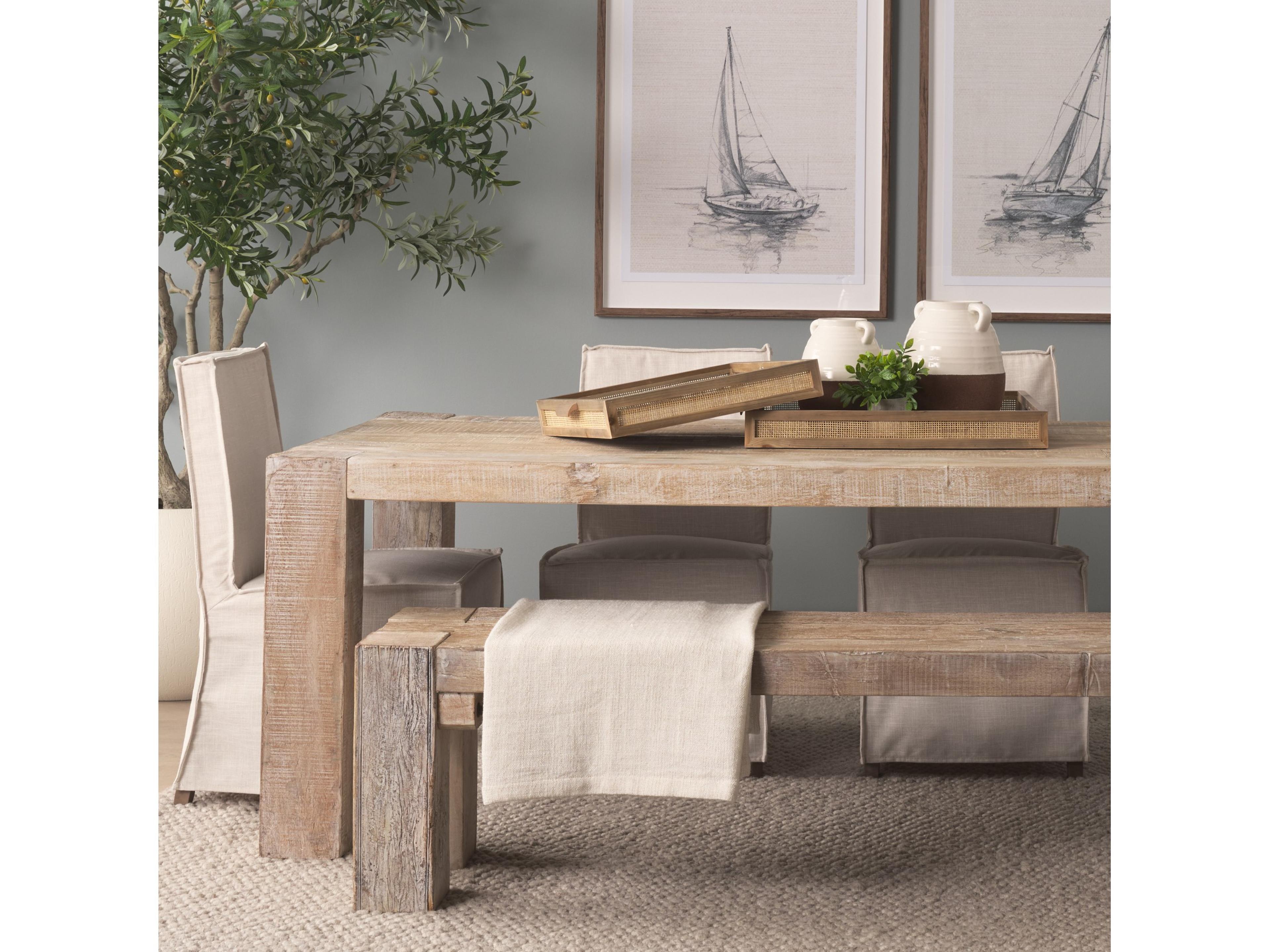 Mercana Sonny 23.6L x 23.6W x 2.0H Set of Two Brown Wood and Wicker Square Trays