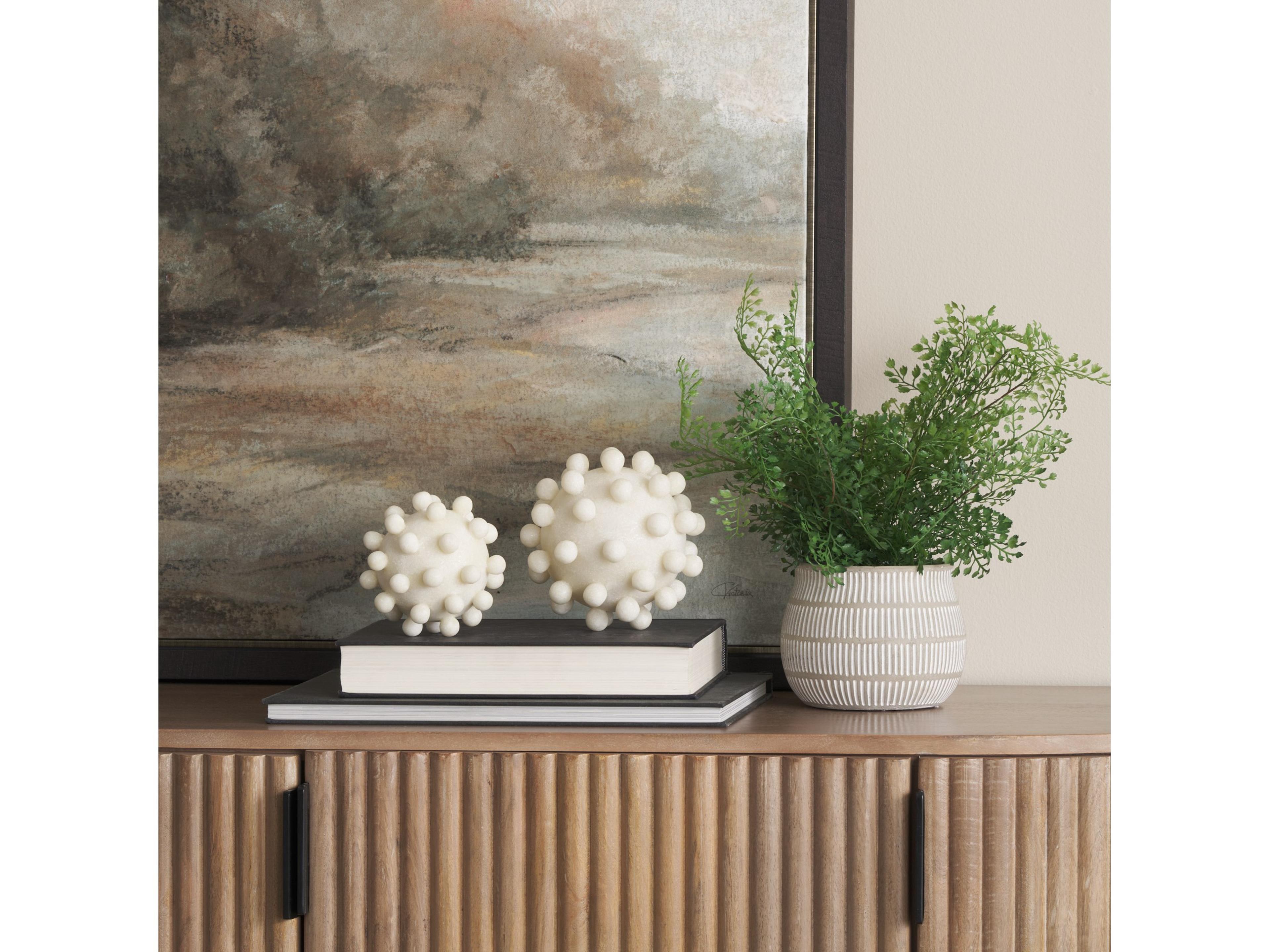 Mercana Malo 4.7L x 4.7W x 4.7H Cream Resin Small Sphere Decorative Object