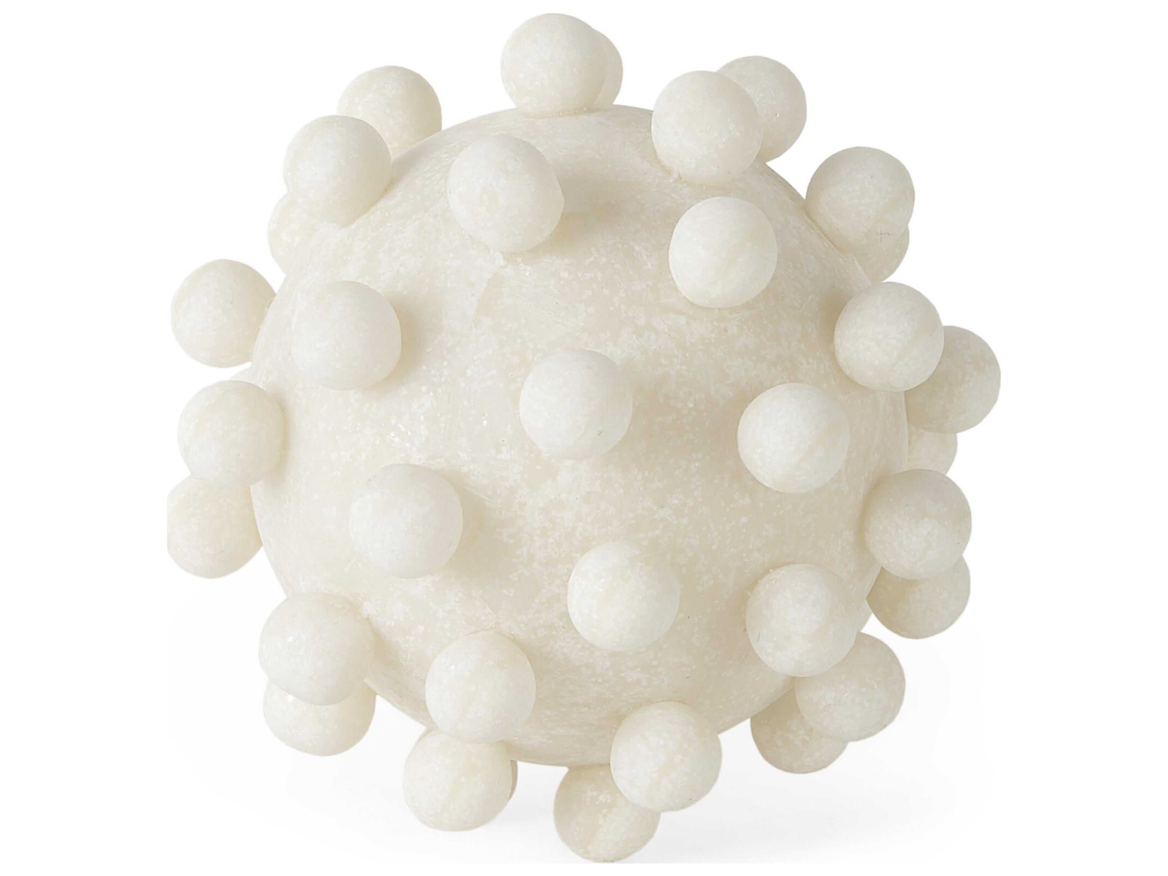 Malo 5.9L x 5.9W x 5.9H Cream Resin Large Sphere Decorative Object