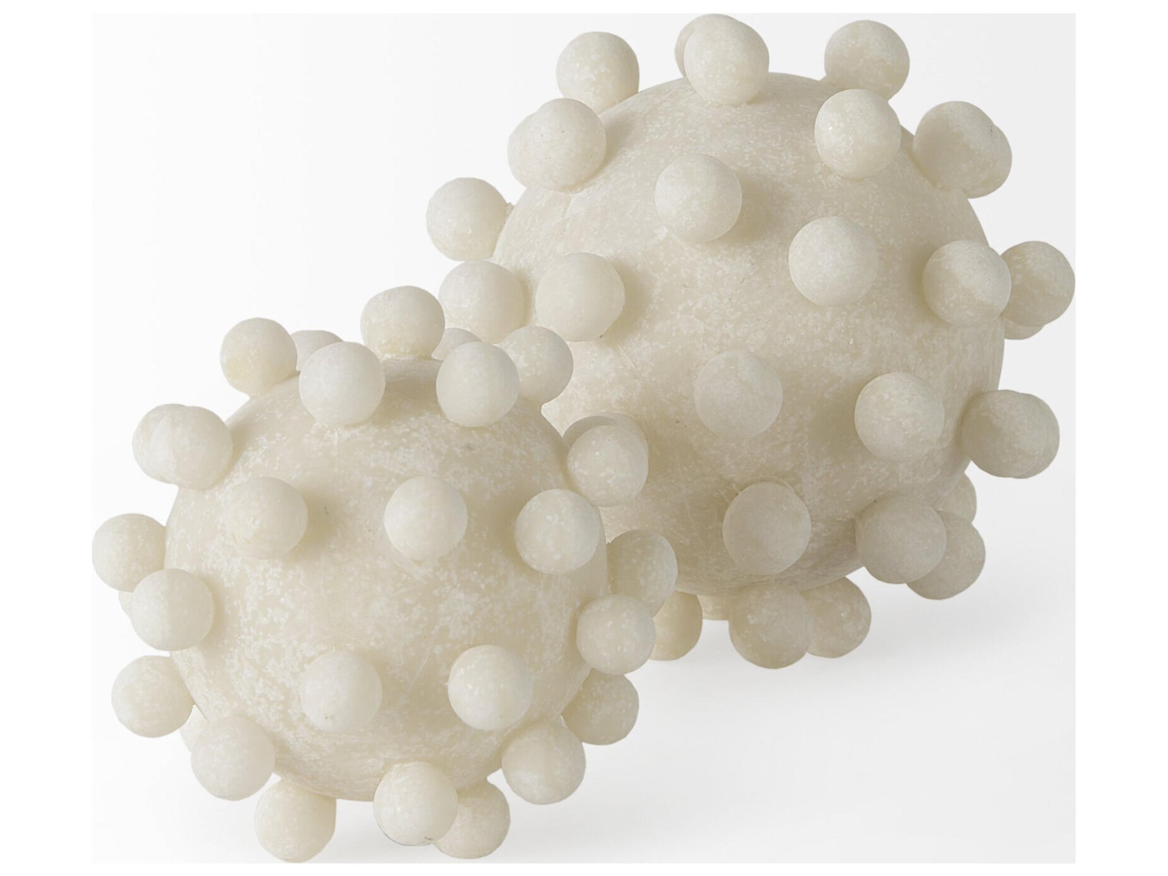 Mercana Malo 5.9L x 5.9W x 5.9H Cream Resin Large Sphere Decorative Object