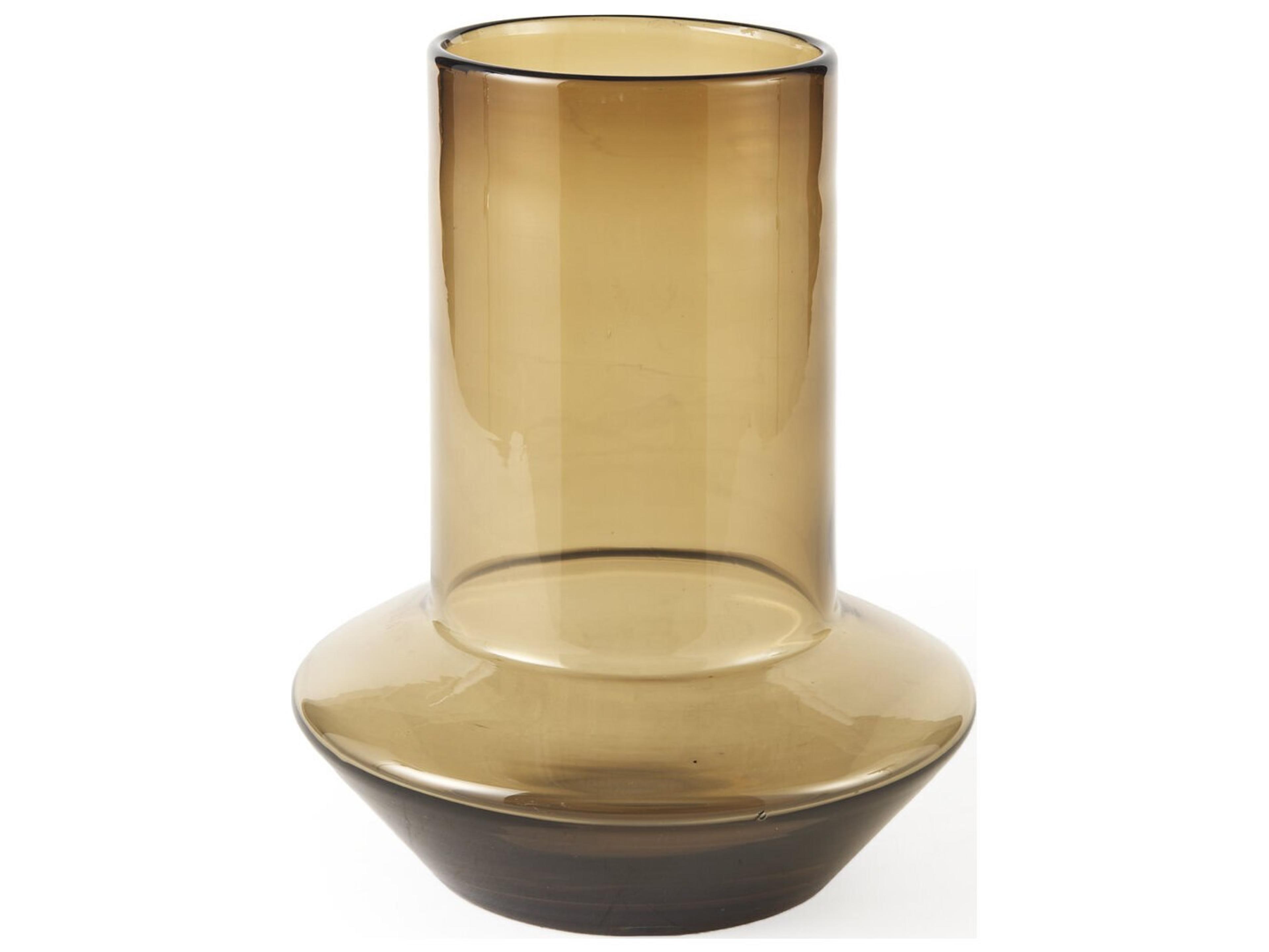 Amrita 8.3L x 8.3W x 9.7H Golden Brown Glass Vase