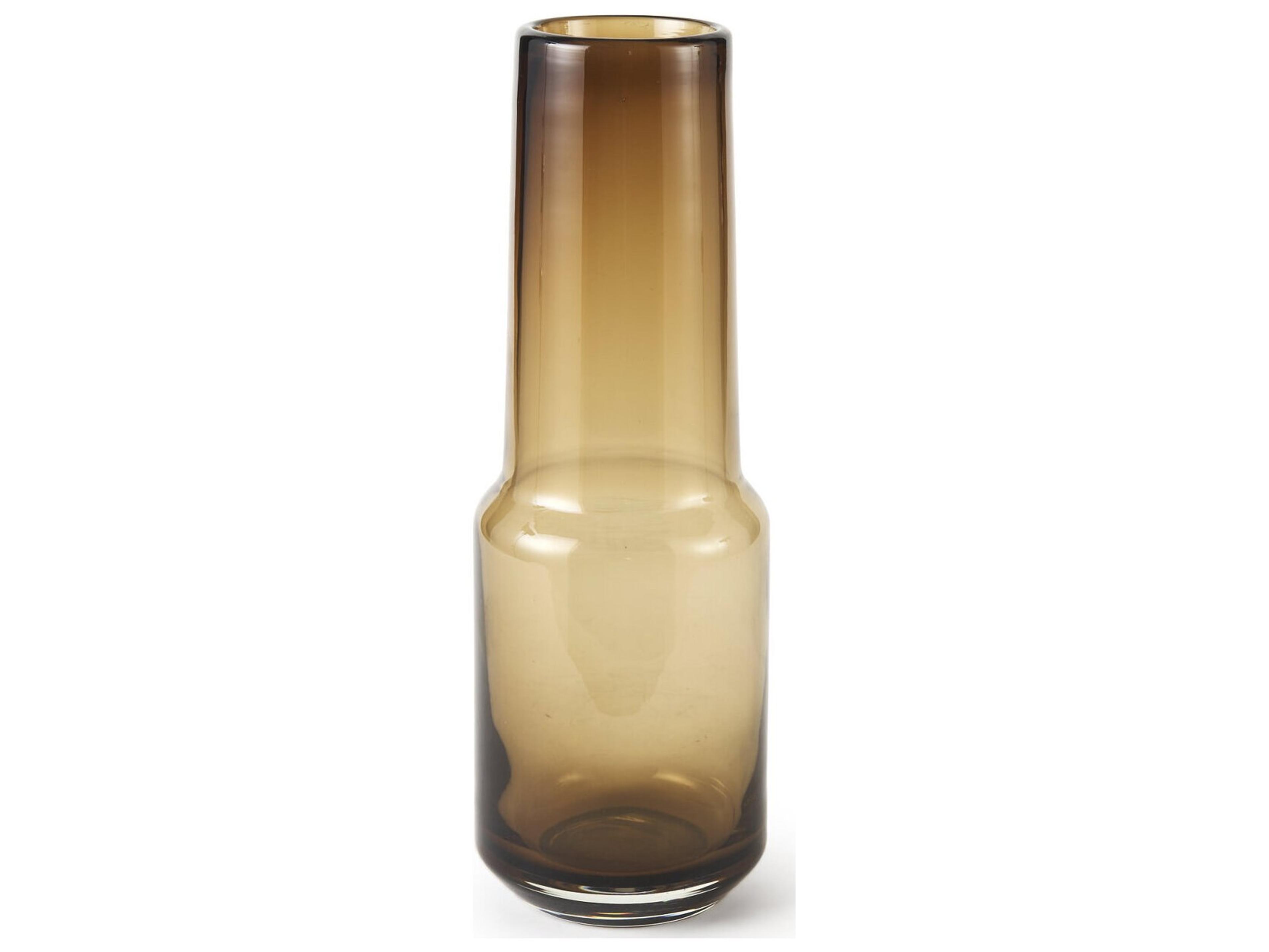 Amrita 4.1L x 4.1W x 11.9H Golden Brown Glass Vase