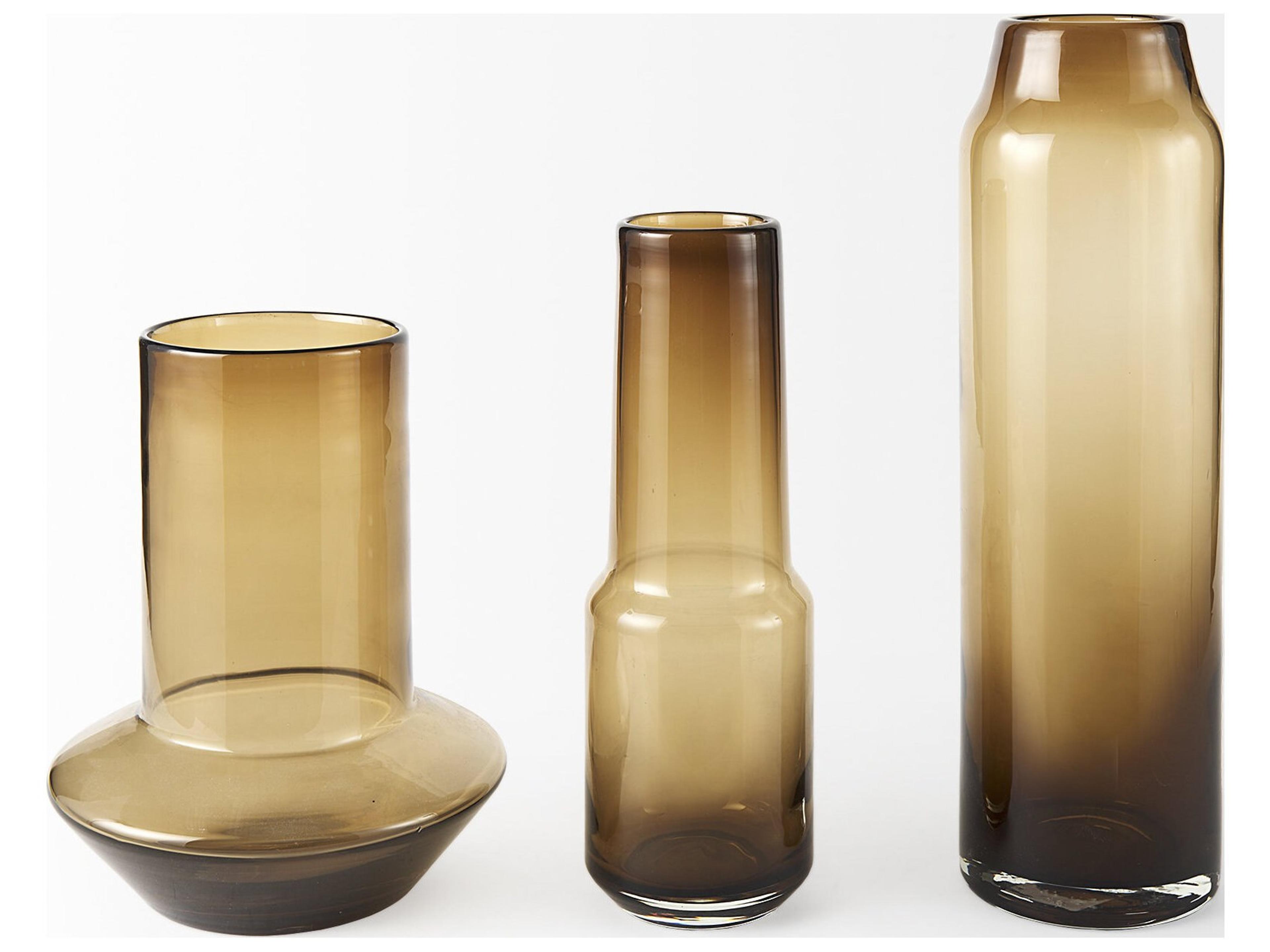 Mercana Amrita 4.1L x 4.1W x 11.9H Golden Brown Glass Vase