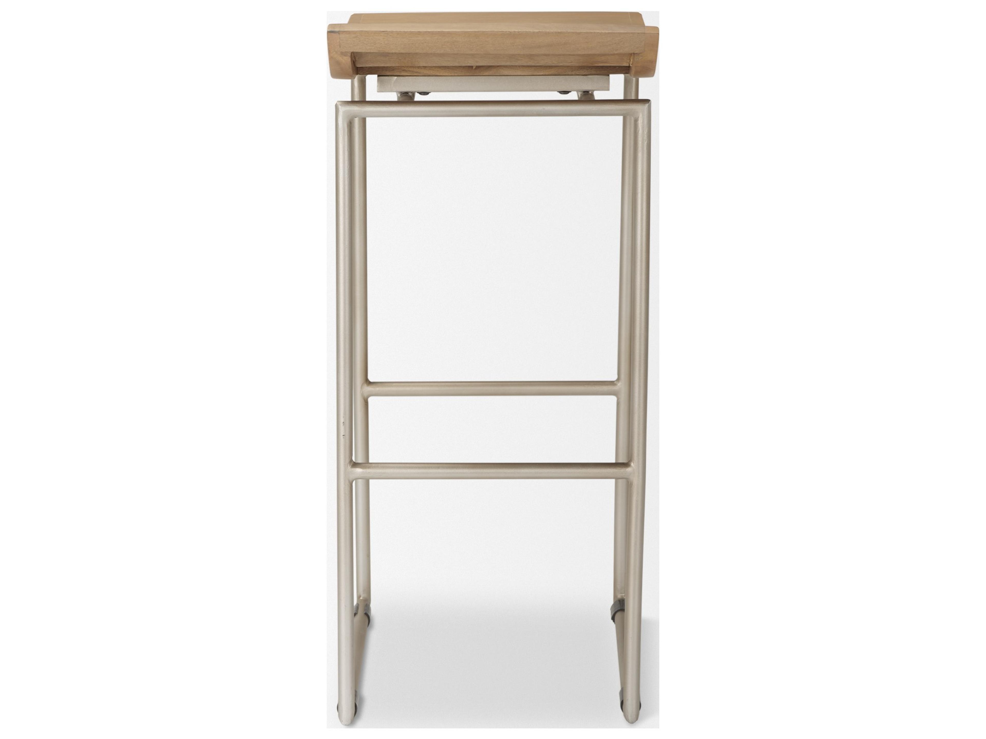 Mercana Givens 31.8"H Seat Height Brown Wood W/Silver Metal Frame Barstool
