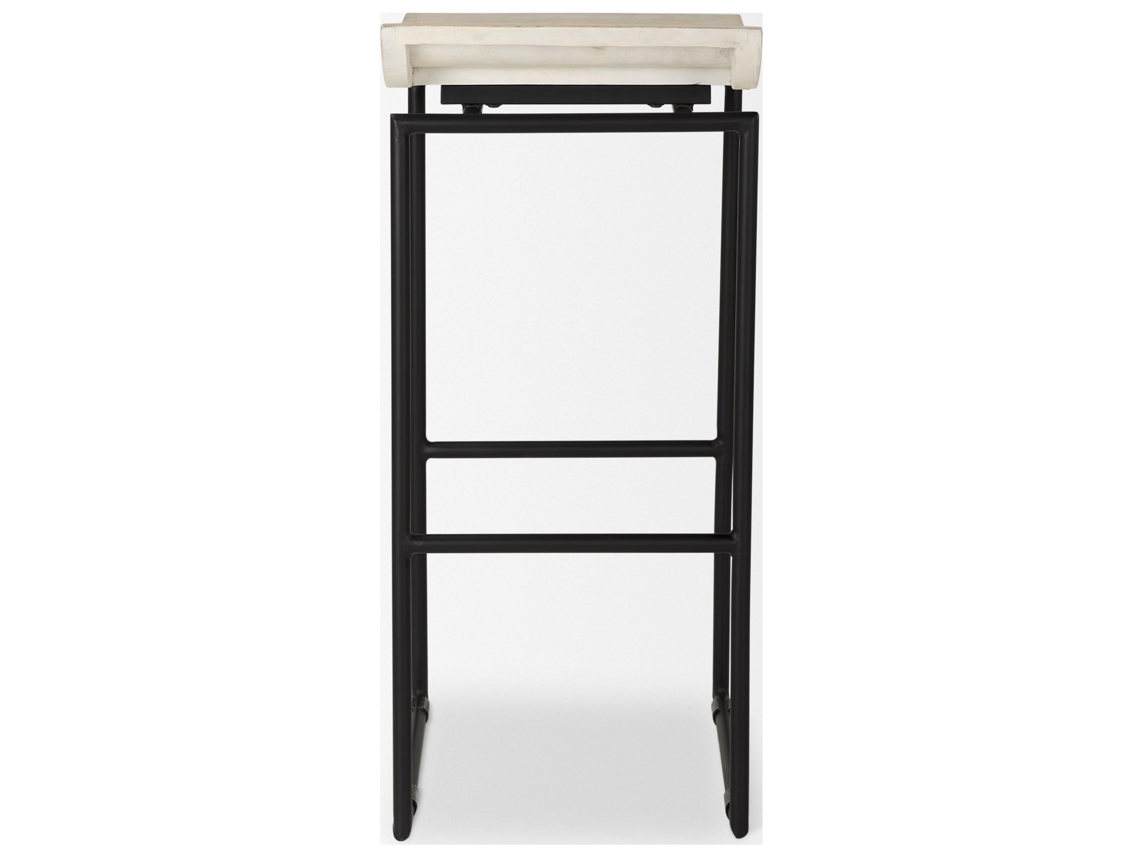 Mercana Givens 31.8"H Seat Height Natural Wood W/Black Metal Frame Bar Stool