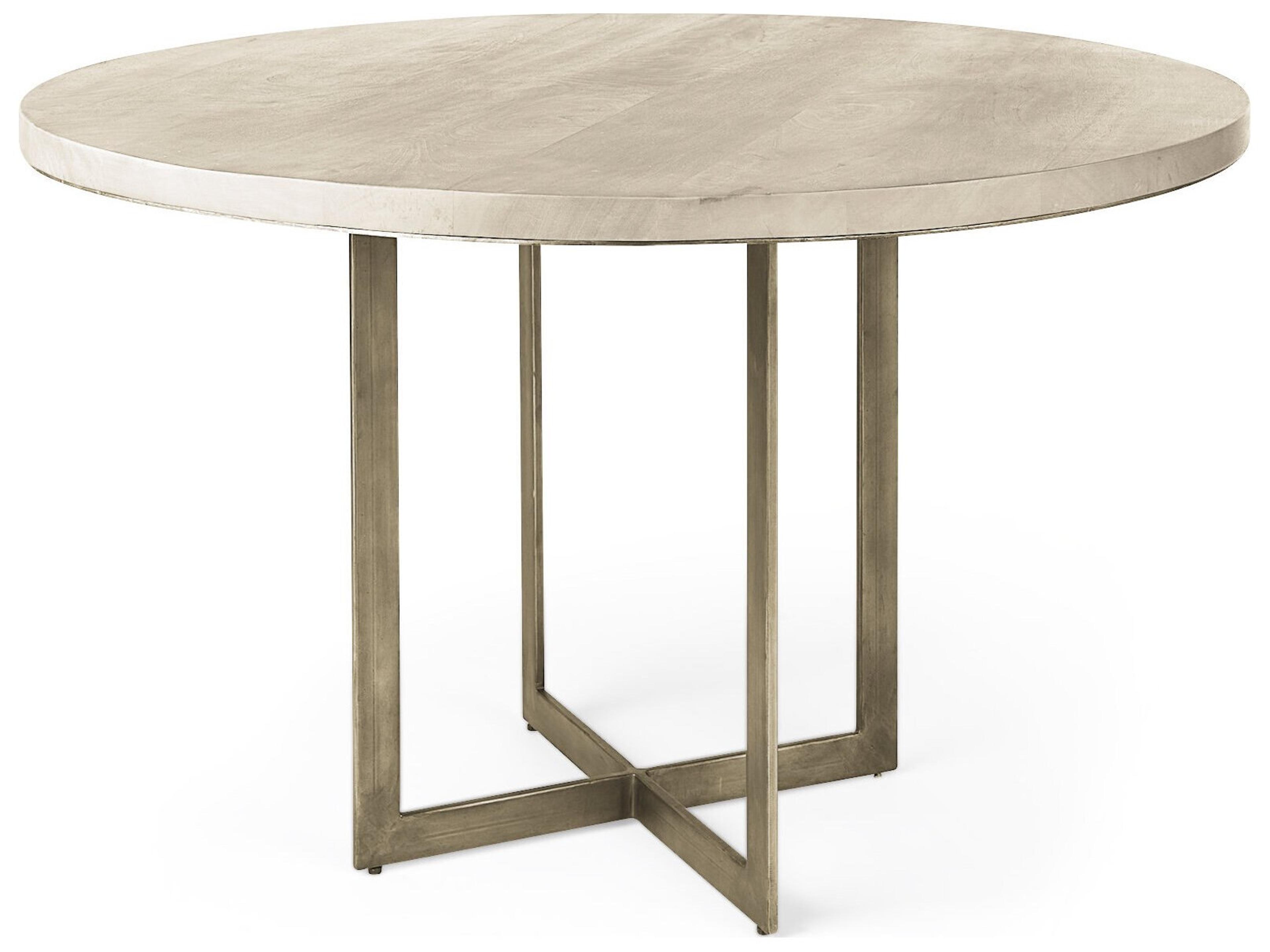 Faye 48.0L x 48.0W x 30.0H Beige Finished Wood Round Dining Table