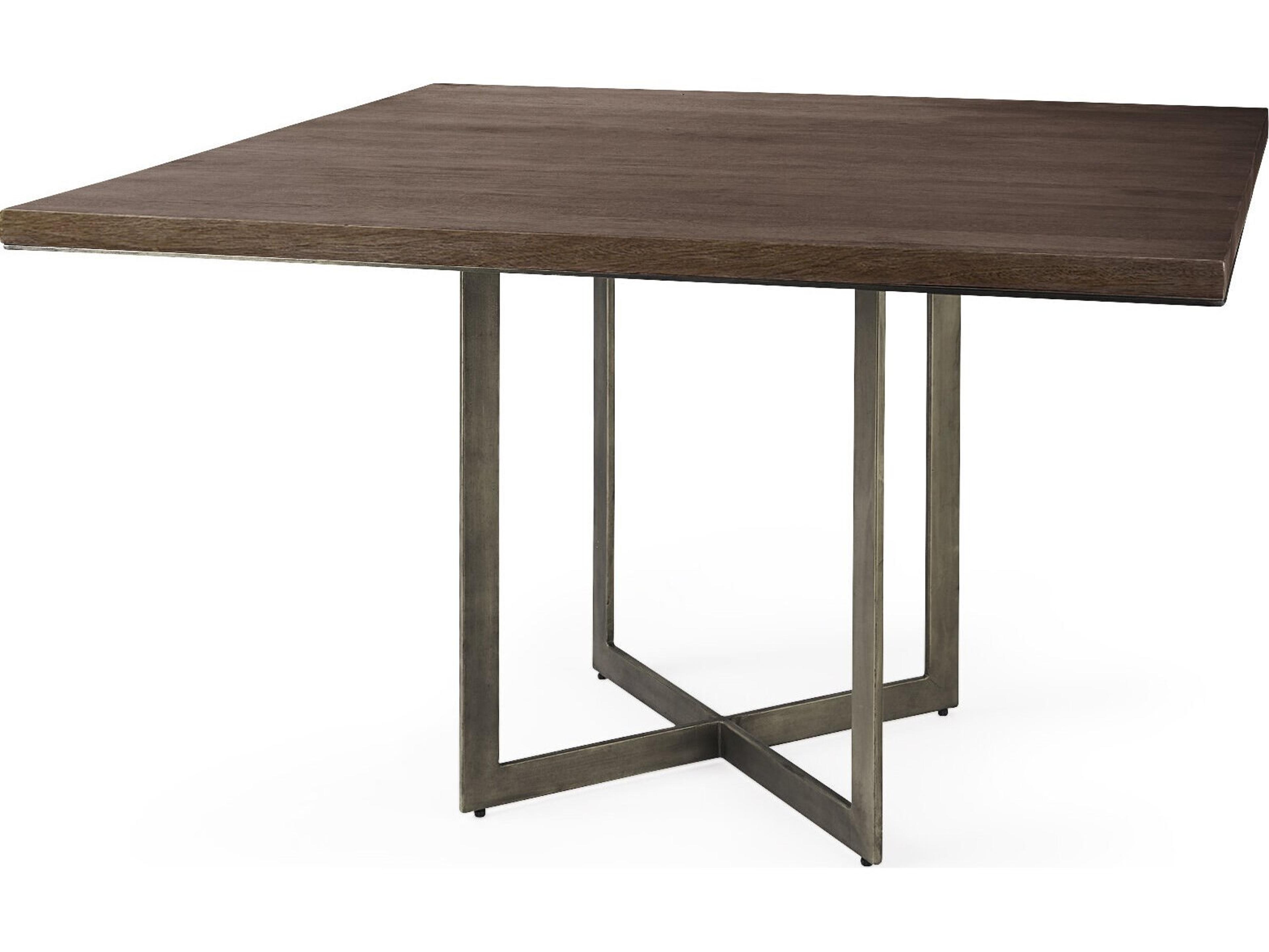 Faye 48.0L x 48.0W x 30.0H Medium Brown Square Dining Table