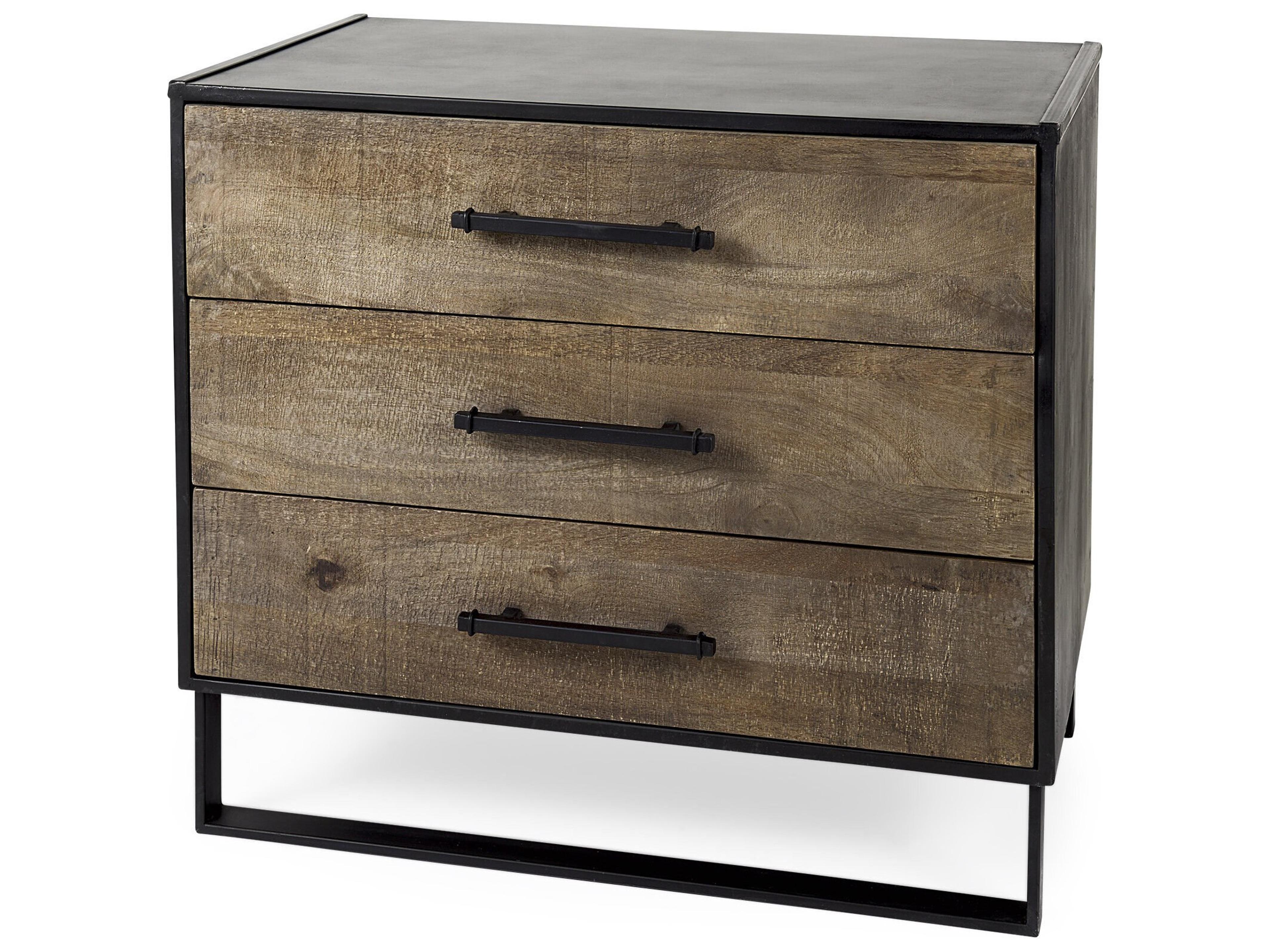 Alvin 34.5L x 21.5W x 30.0H Wood W/Metal Framing Accent Cabinet
