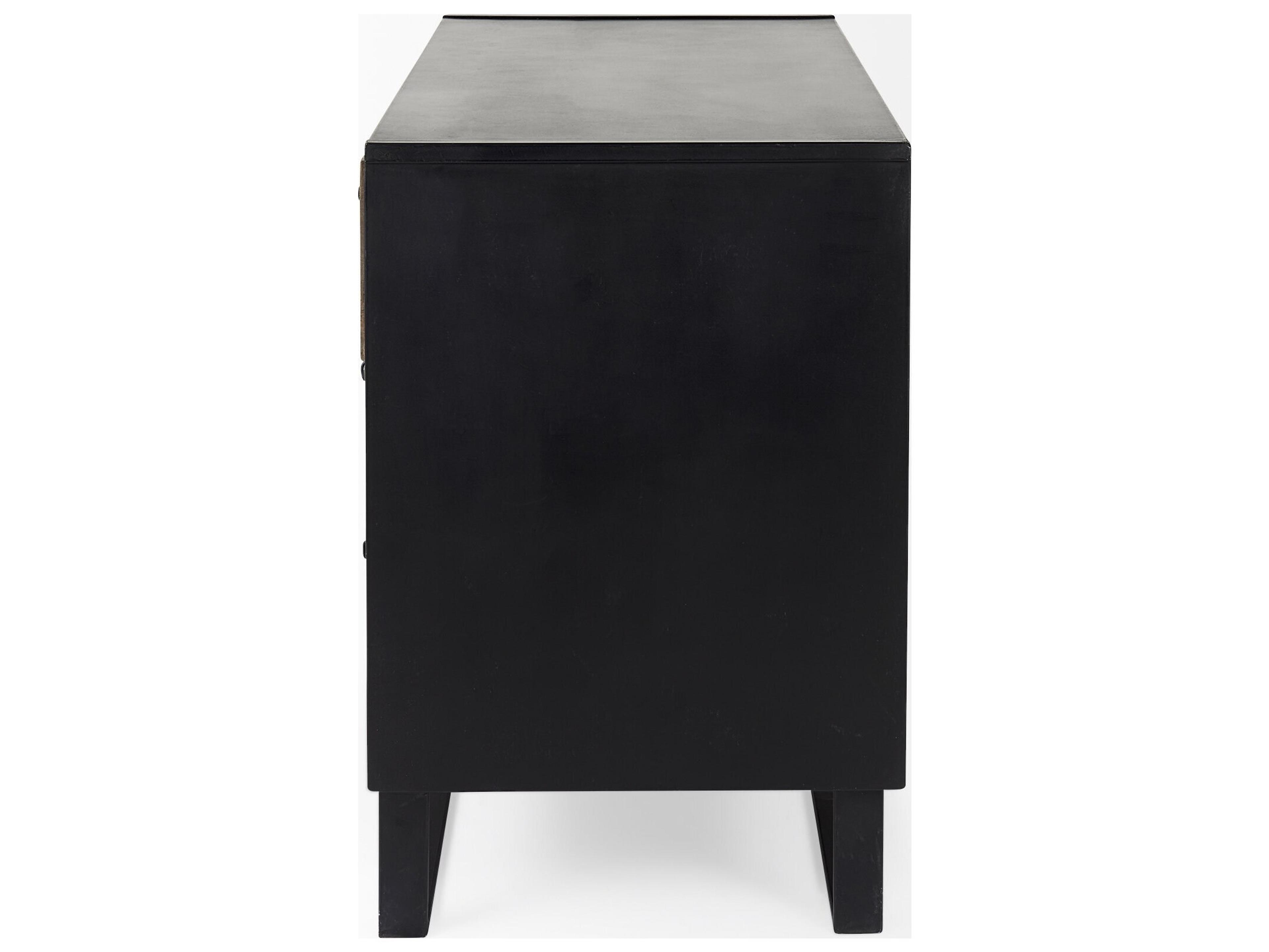 Mercana Alvin 34.5L x 21.5W x 30.0H Wood W/Metal Framing Accent Cabinet