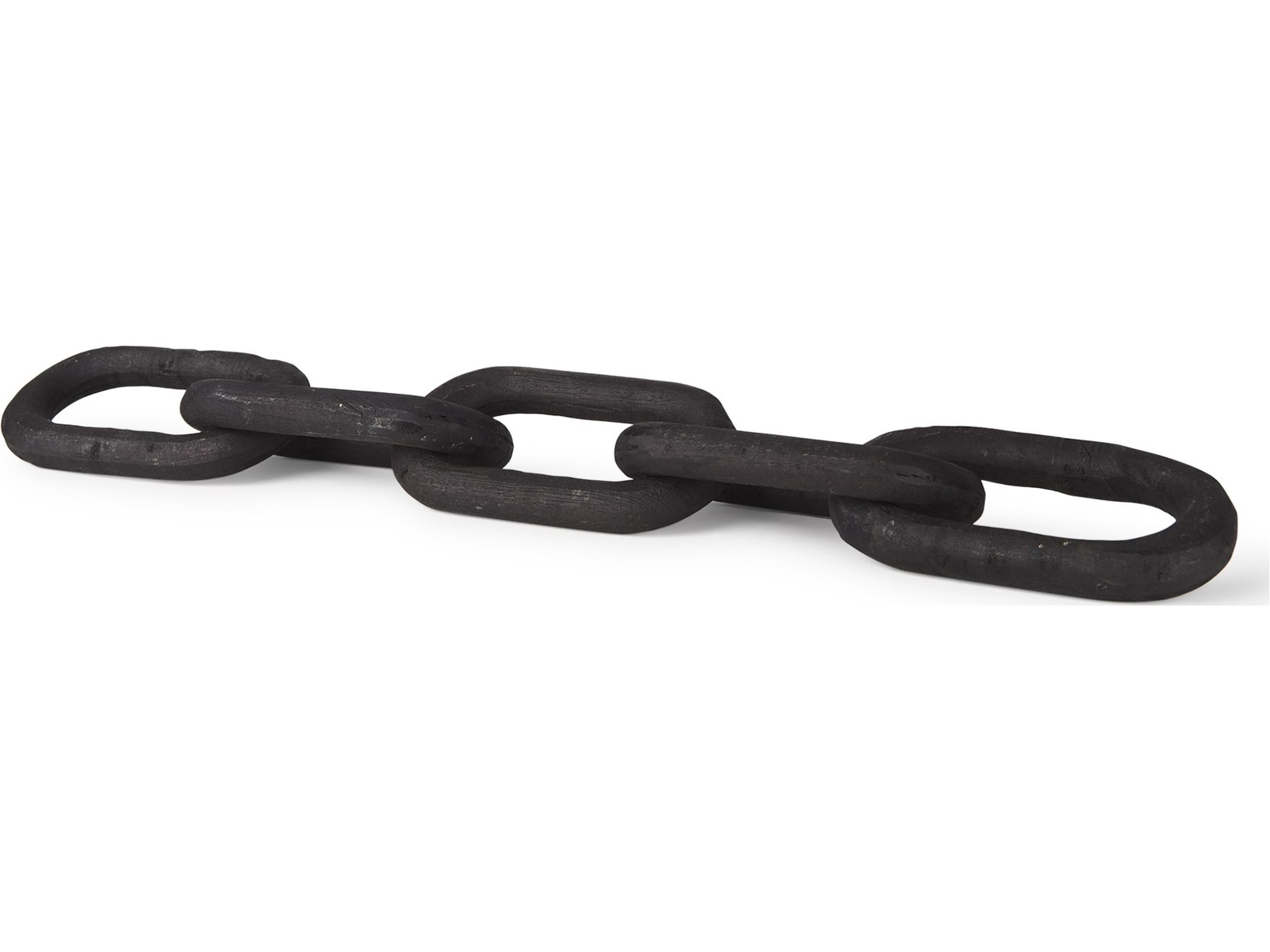 Alix 29.0L x 5.0W x 5.0H Black Wood Link Chain Decorative Object