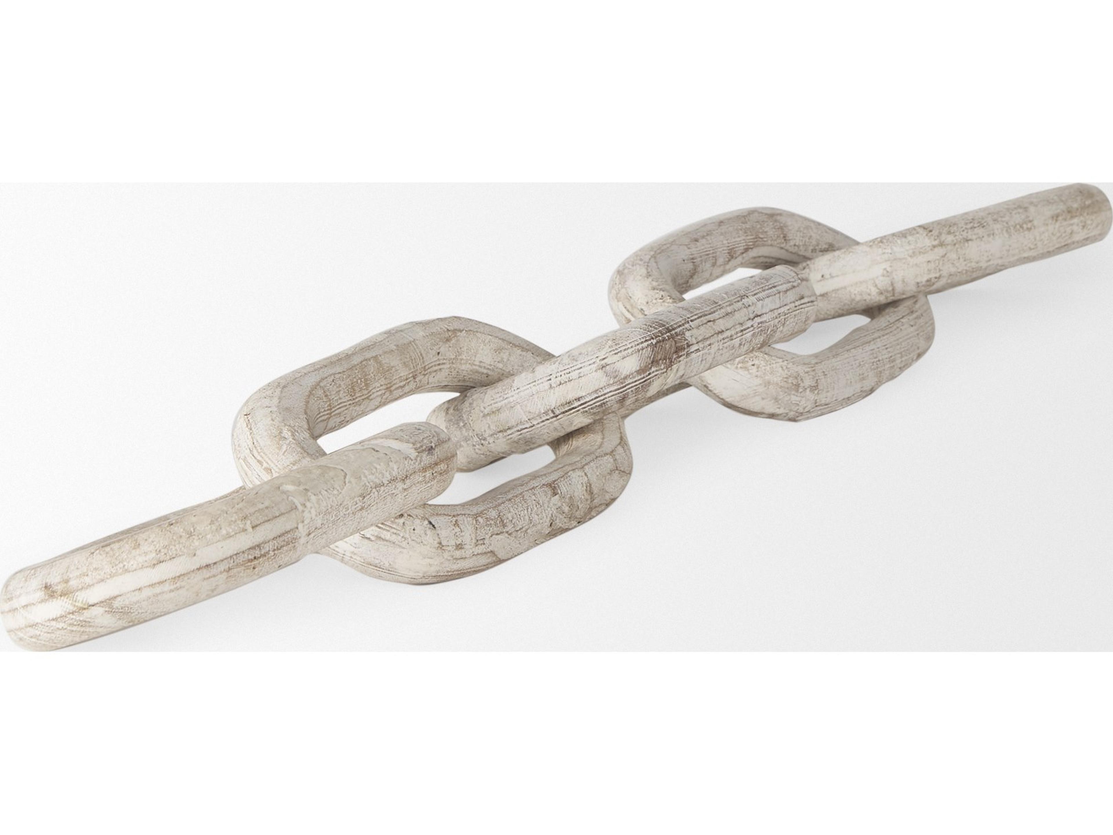 Mercana Alix 29.0L x 5.0W x 5.0H Beige Wooden Link Chain Decorative Object