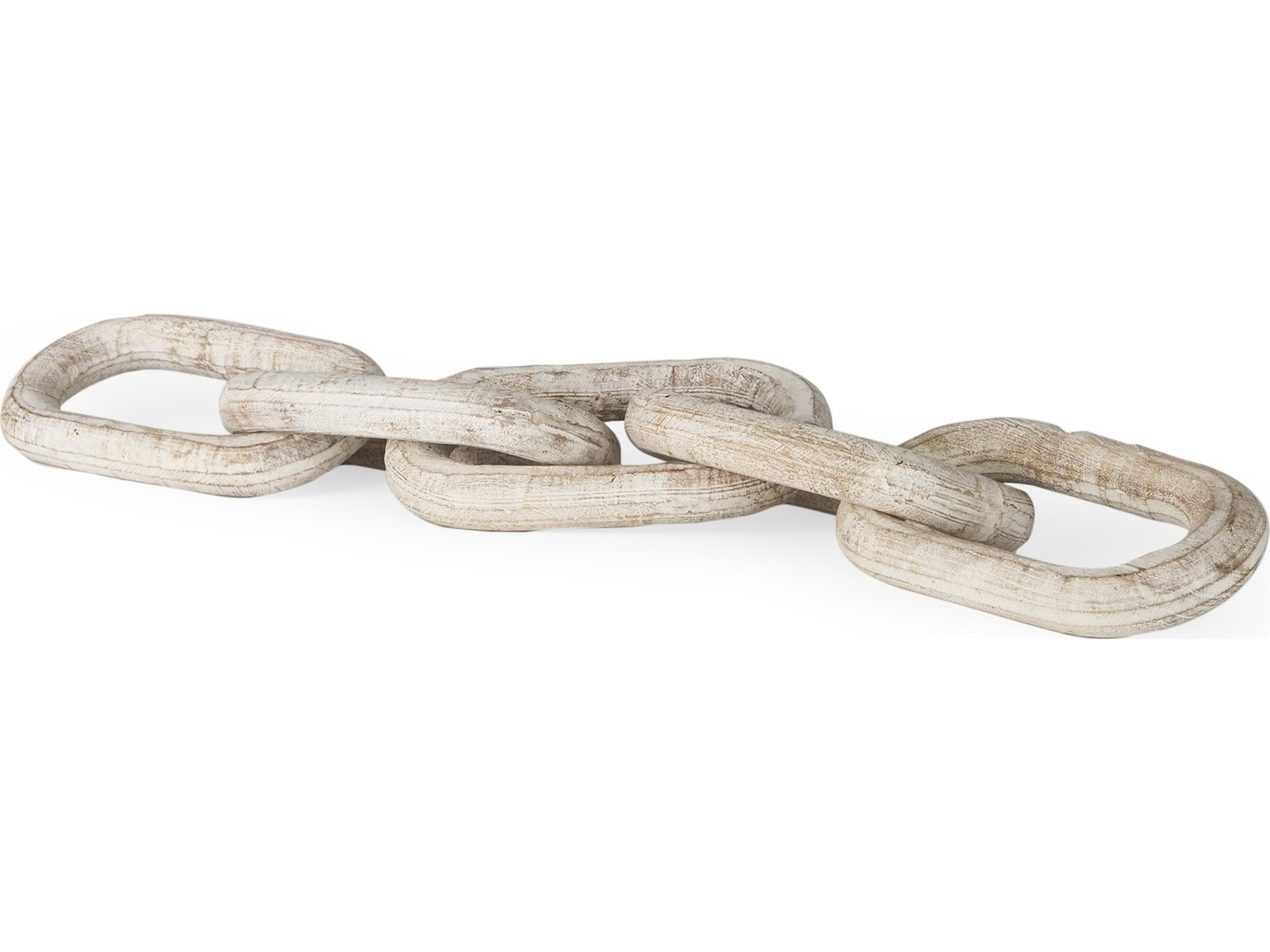 Alix 29.0L x 5.0W x 5.0H Beige Wooden Link Chain Decorative Object